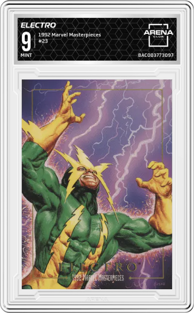1992 SkyBox Marvel Masterpieces Electro ARENA CLUB 9