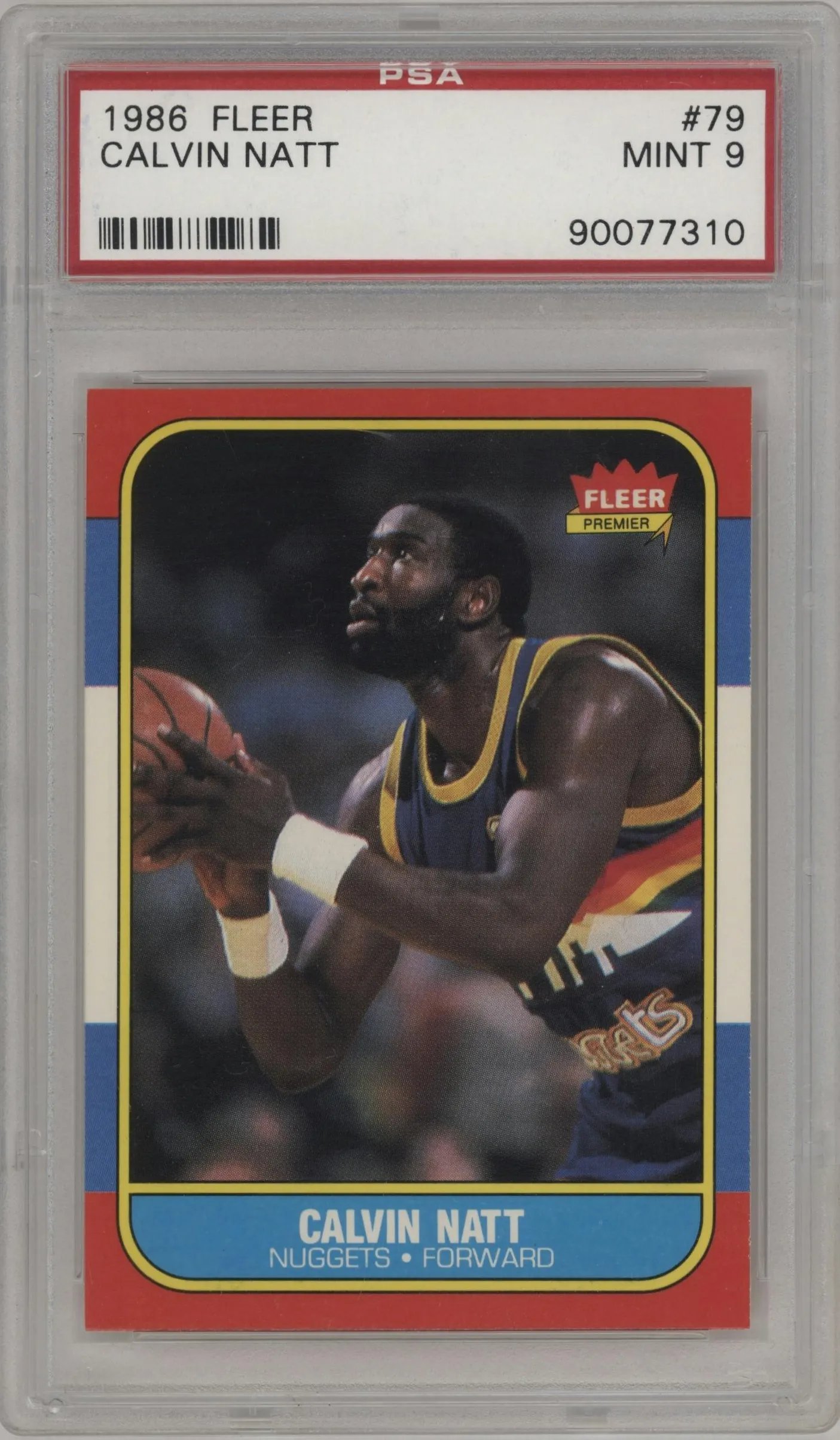 1986 Fleer Calvin Natt #79 PSA 9