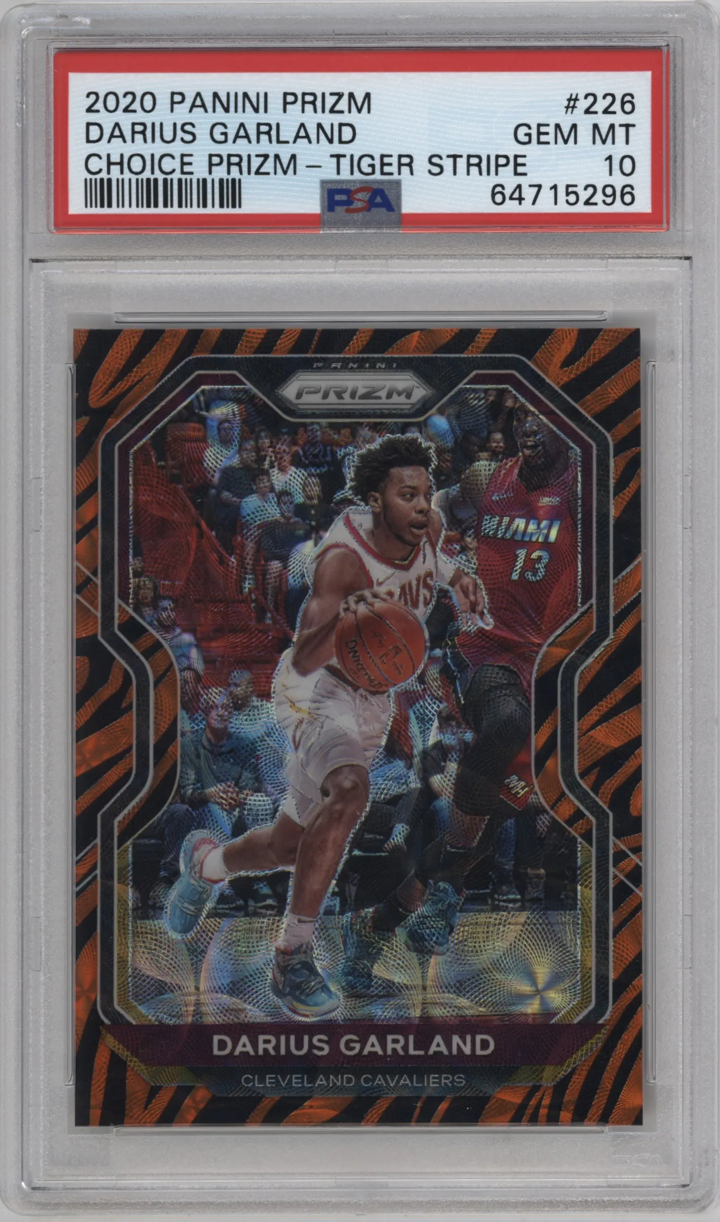 2020 Panini Prizm Darius Garland Choice Tiger Stripe PSA 10