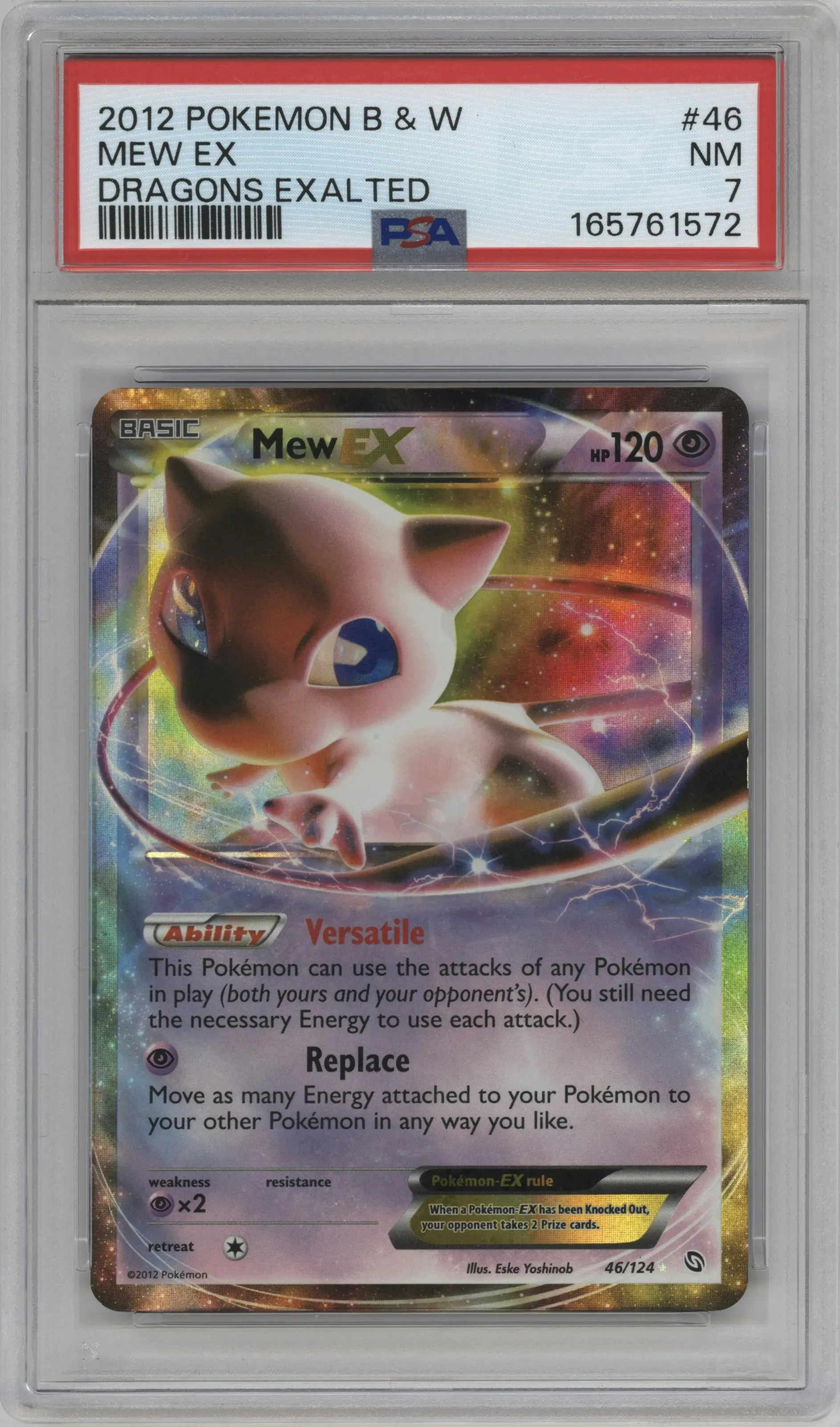 2012 Pokemon B&W Dragons Exalted Mew EX #46 PSA 7