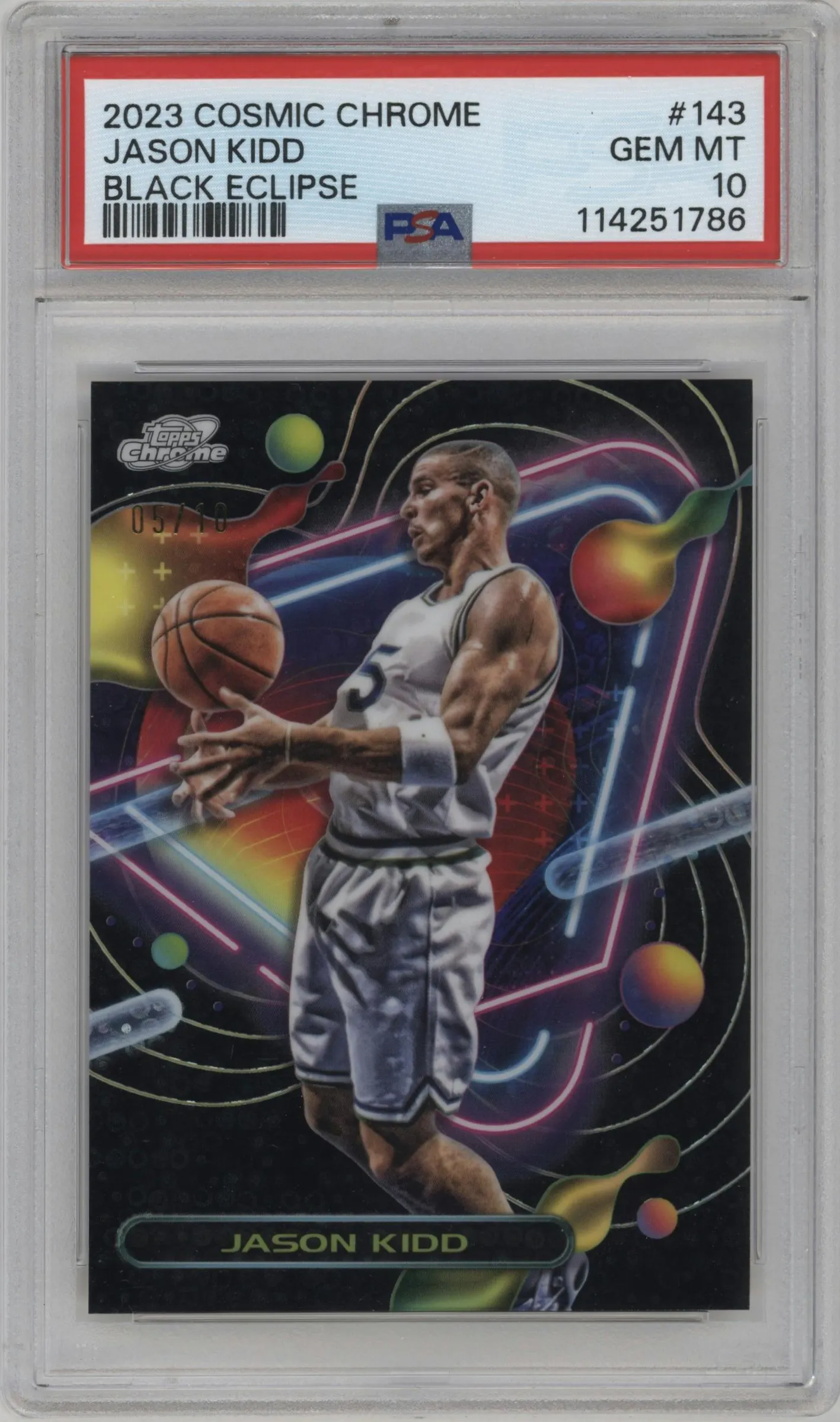 2023 Topps Chrome Cosmic Jason Kidd Black Eclipse Refractor #143 PSA 10