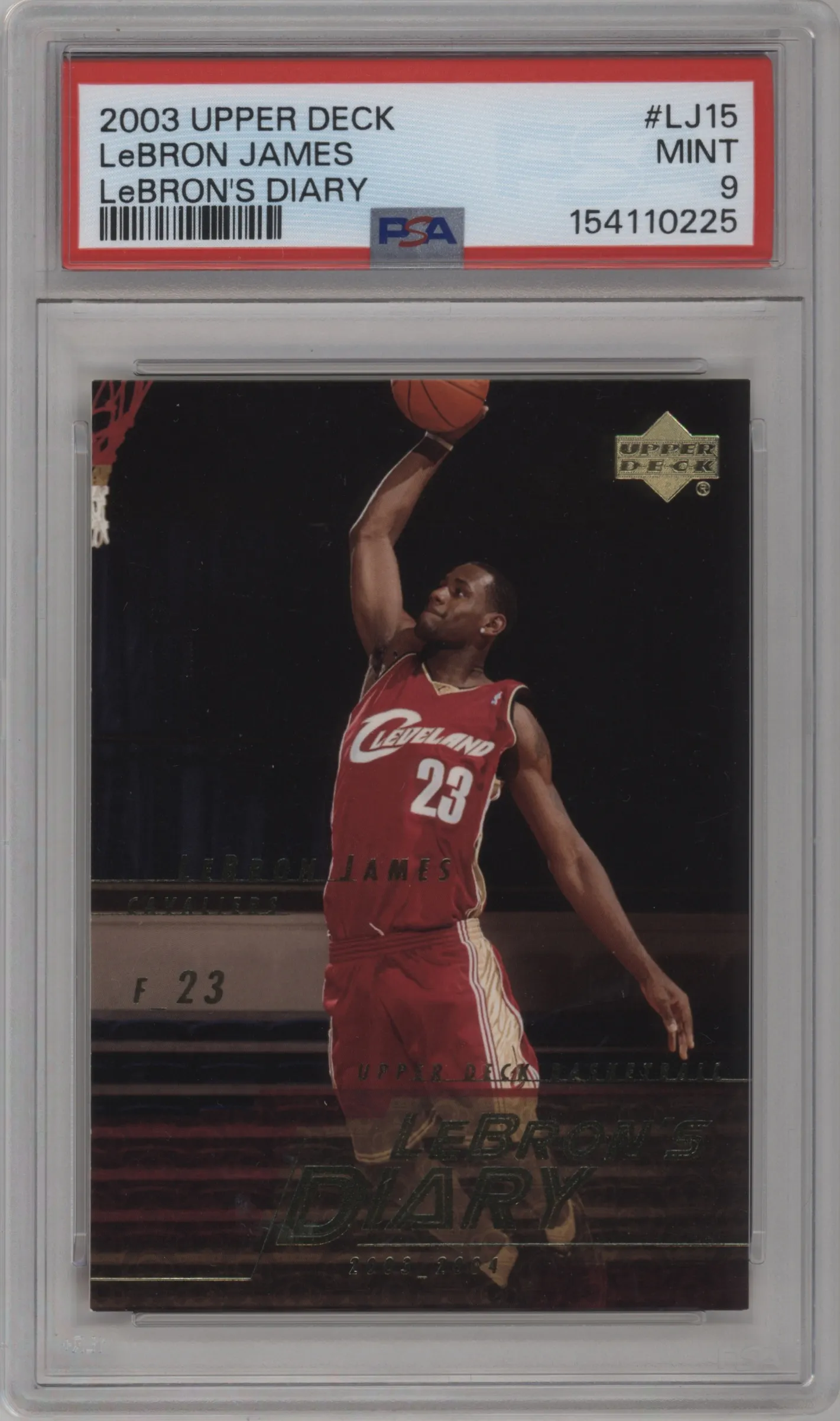 2003 Upper Deck LeBron's Diary LeBron James #LJ15 PSA 9