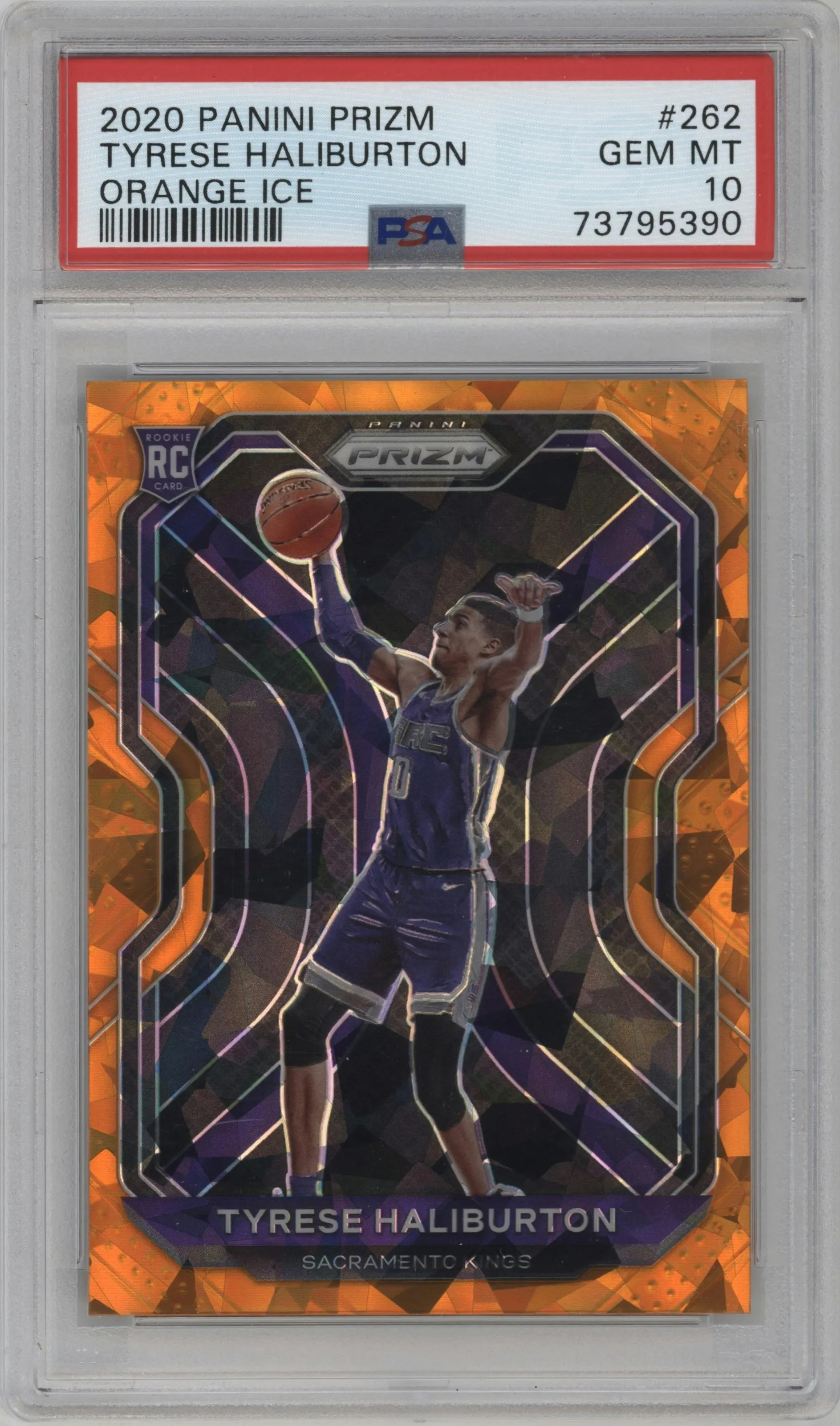 2020 Panini Prizm Tyrese Haliburton Orange Ice #262 PSA 10
