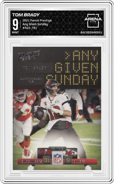 2021 Panini Prestige Any Given Sunday Tom Brady #AGS-TB1 ARENA CLUB 9