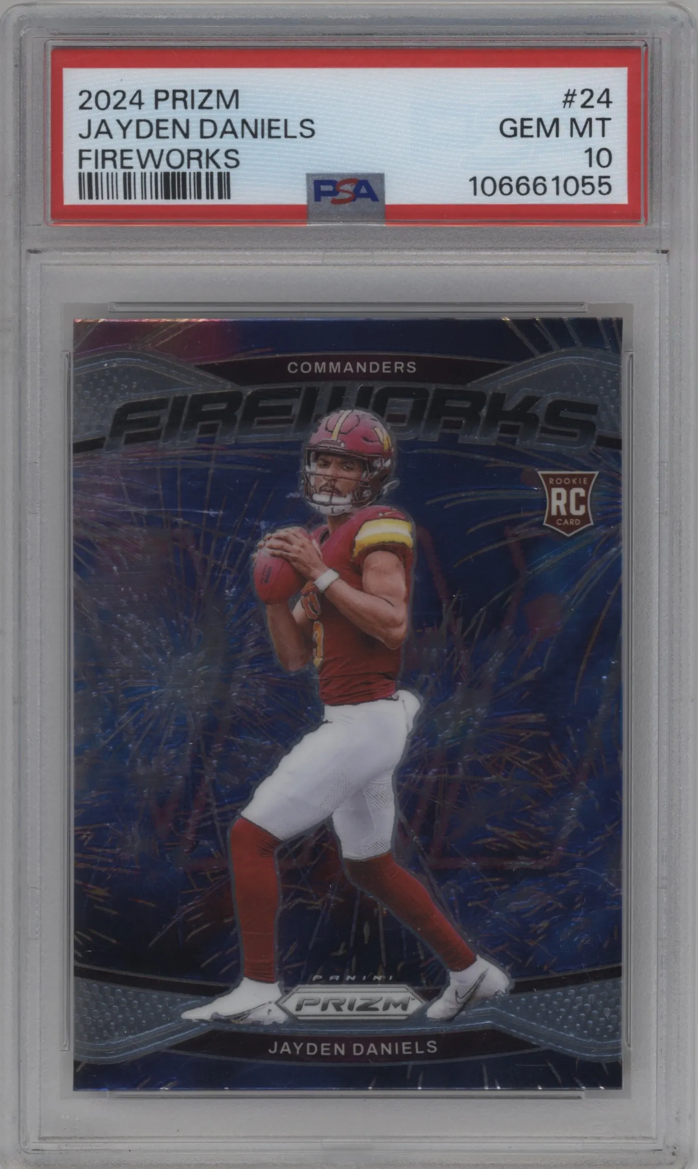 2024 Panini Prizm Fireworks Jayden Daniels #24 PSA 10