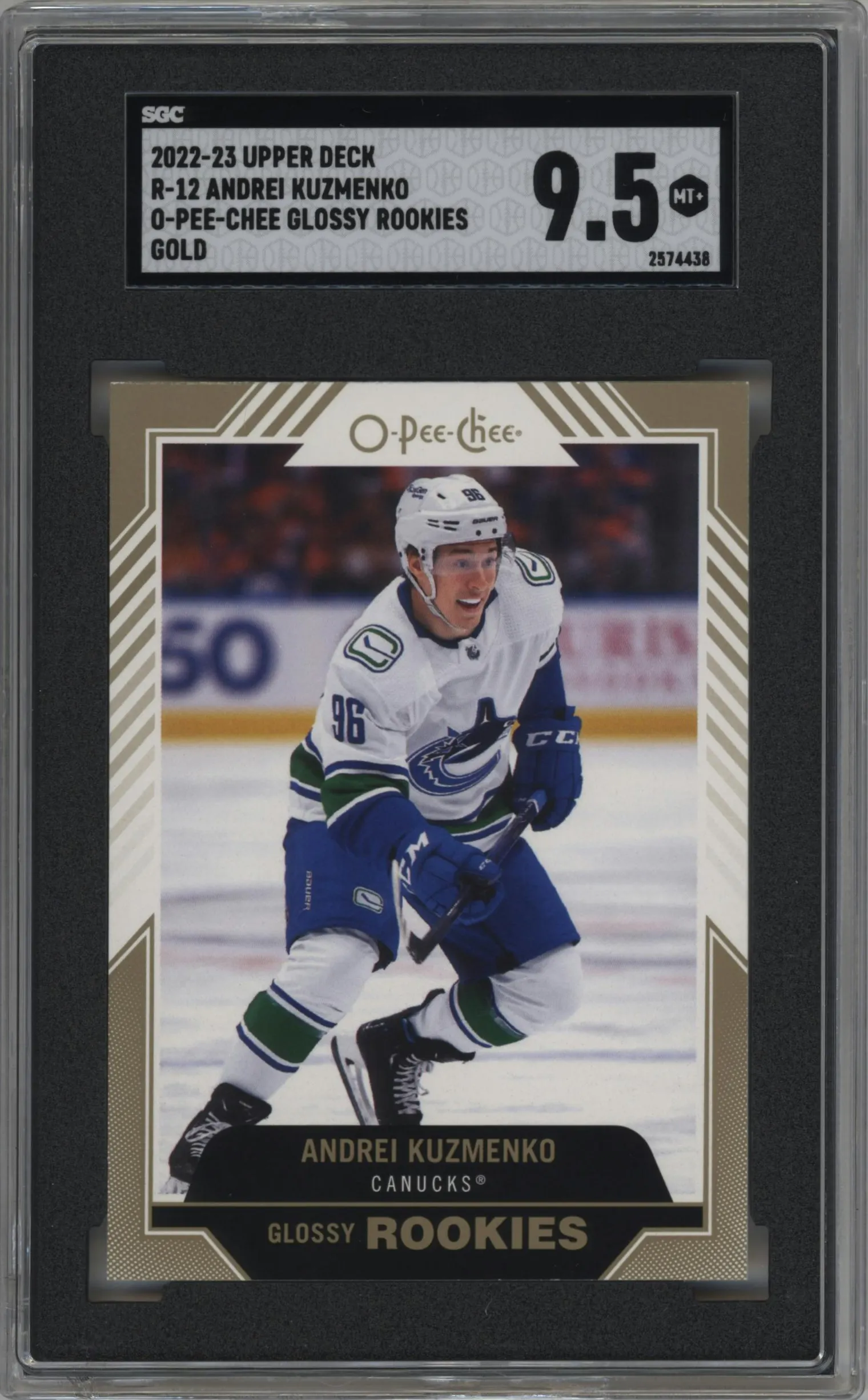 2022 Upper Deck Series 2 OPC Glossy Rke. Andrei Kuzmenko Gold #R-12 SGC 9.5