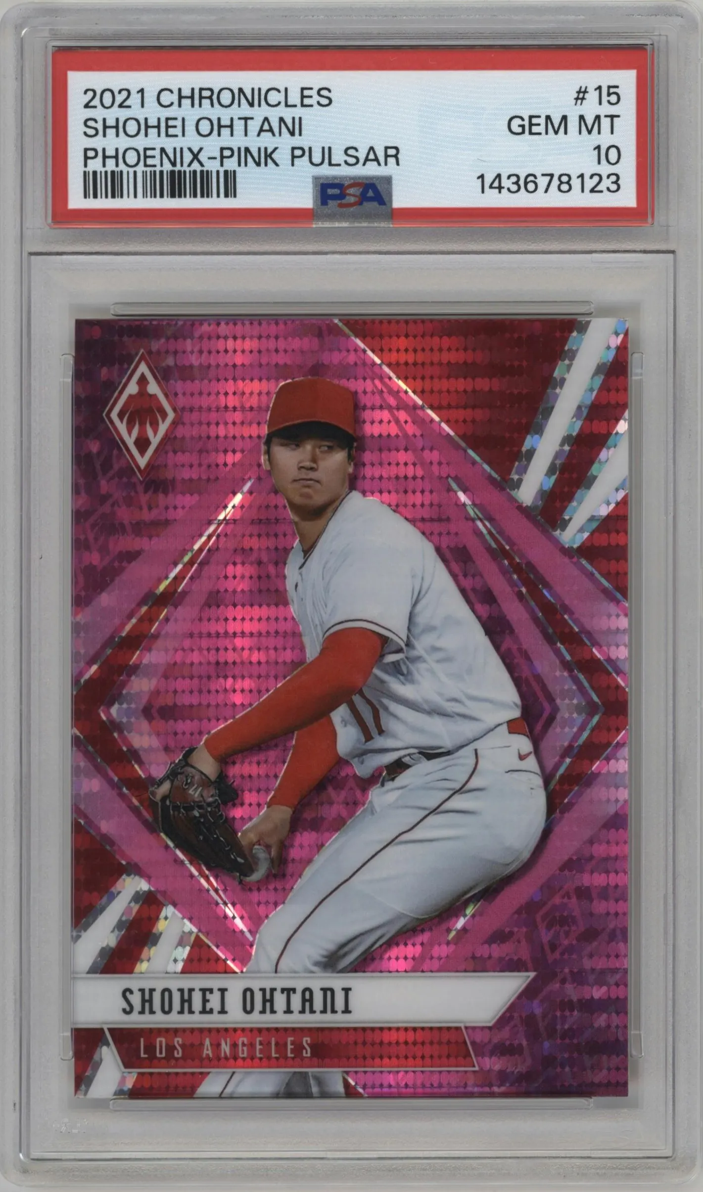 2021 Panini Chronicles Phoenix Shohei Ohtani Pink Pulsar #15 PSA 10