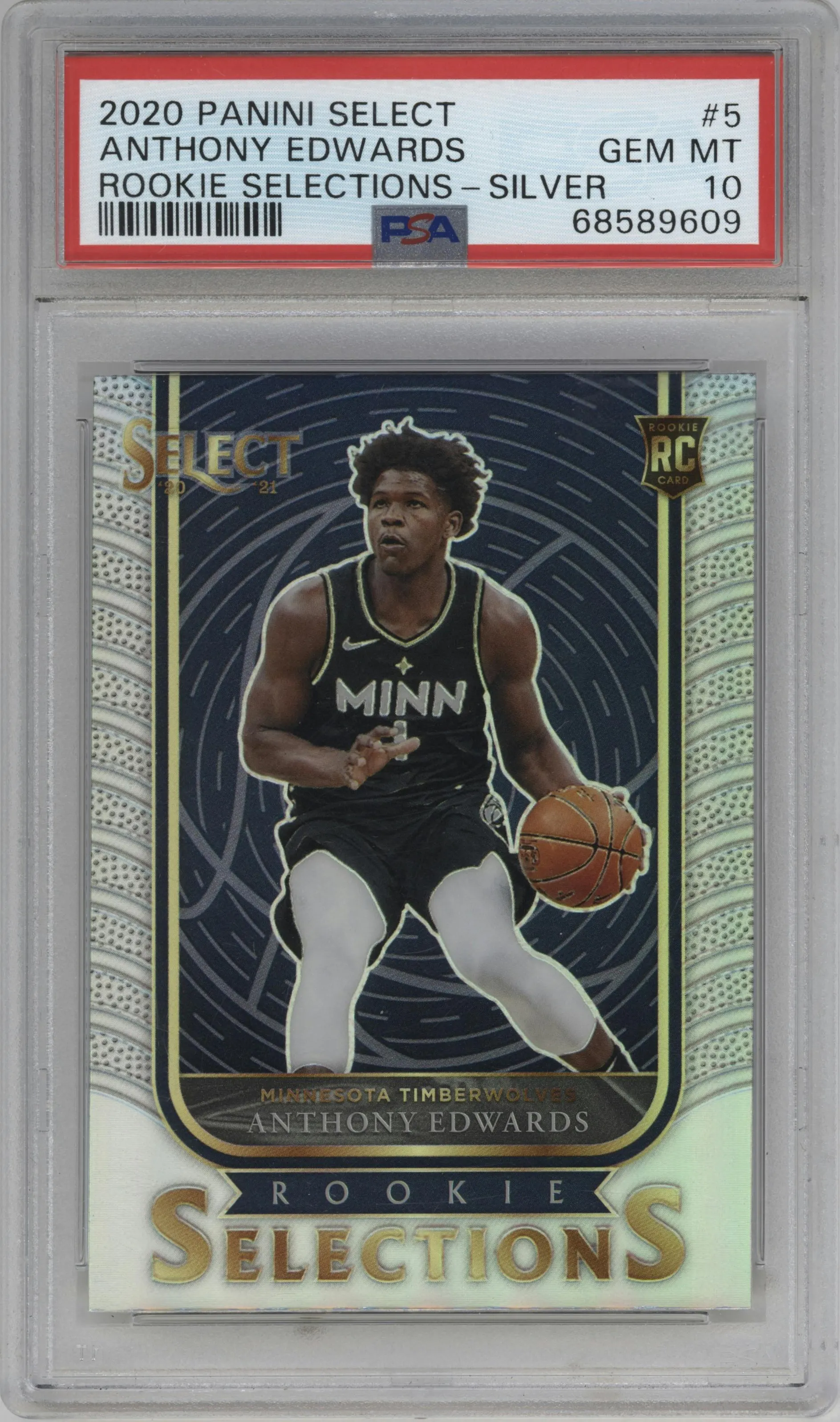2020 Panini Select Rke.Selections Anthony Edwards Silver #5 PSA 10
