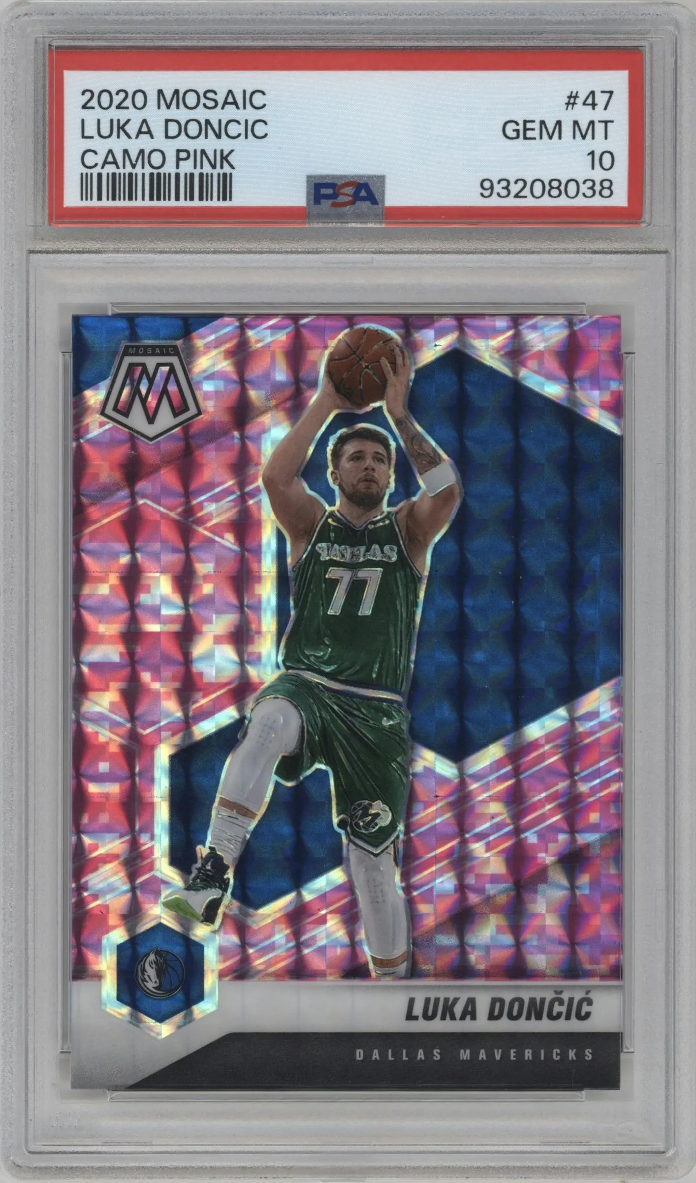 2020 Panini Mosaic Luka Doncic Pink Camo #47 PSA 10