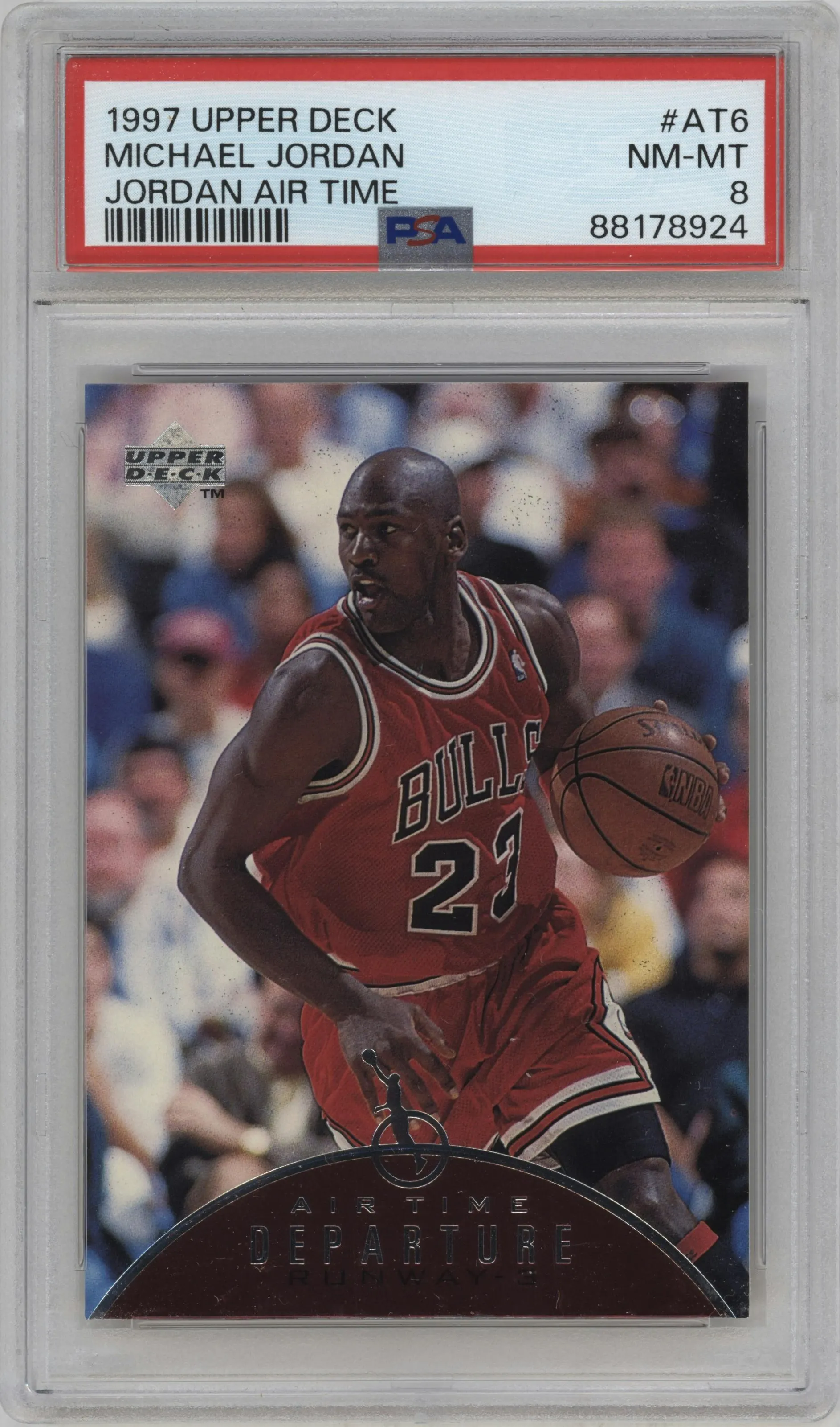 1997 Upper Deck Air Time Michael Jordan #AT6 PSA 8