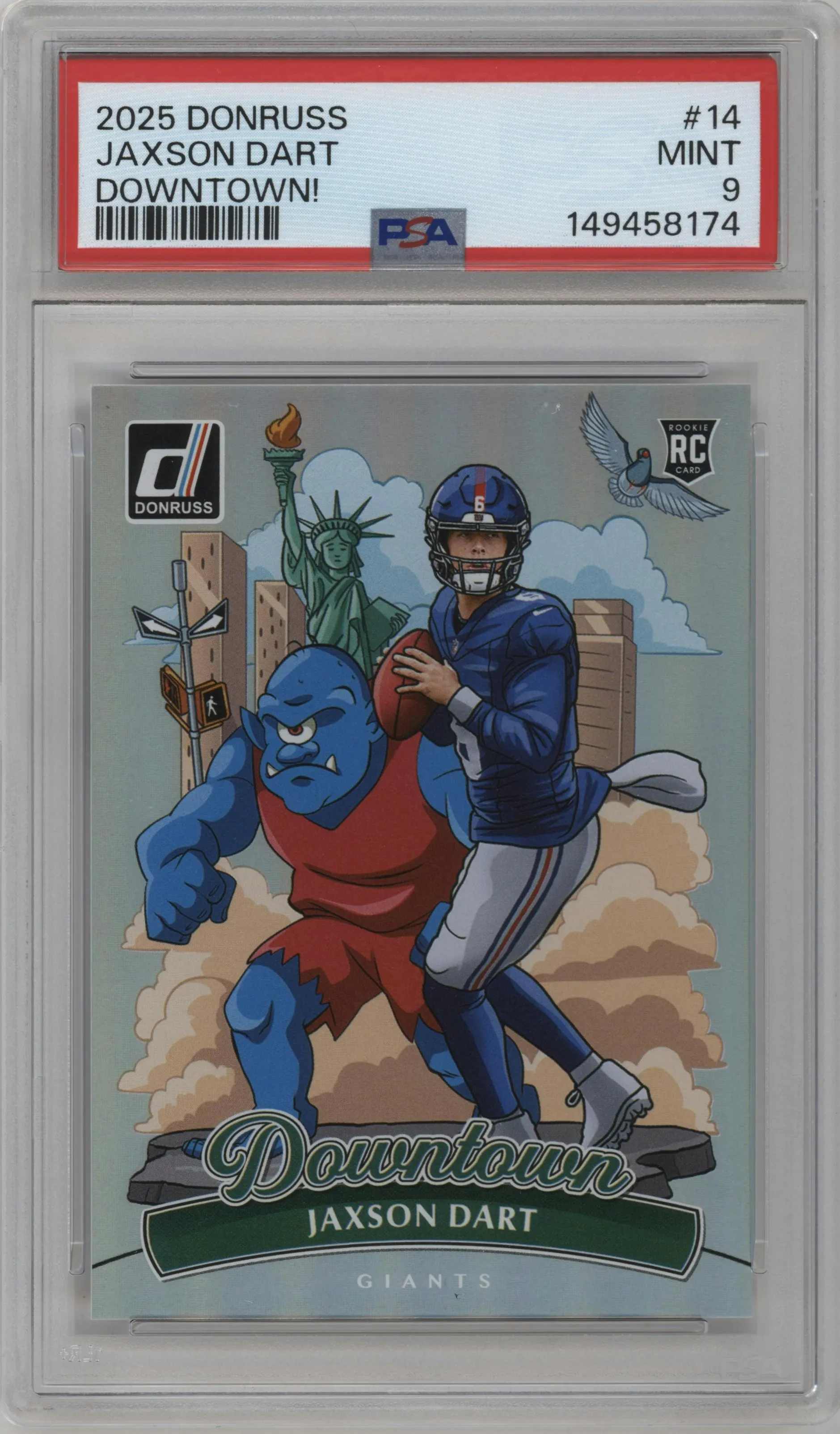 2025 Panini Donruss Downtown Jaxson Dart #14 PSA 9