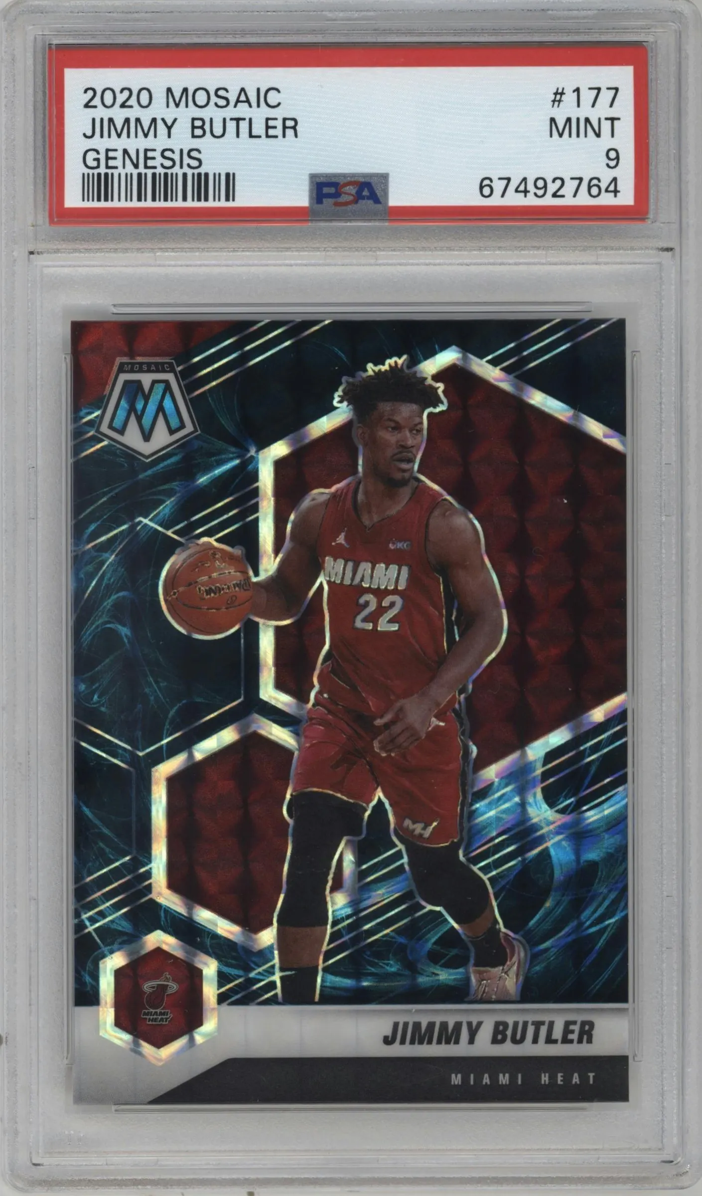 2020 Panini Mosaic Jimmy Butler Genesis #177 PSA 9