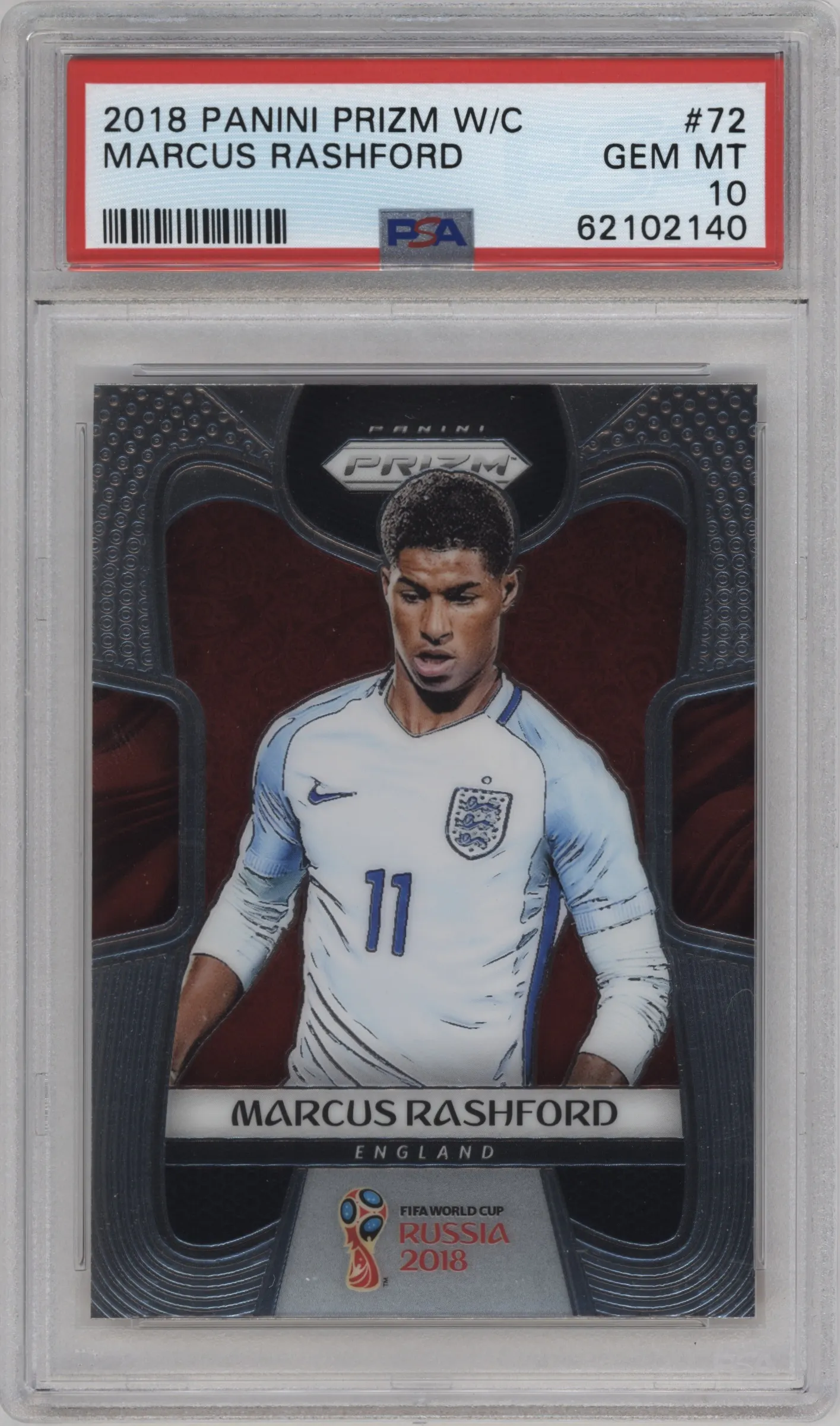 2018 Panini Prizm World Cup Marcus Rashford #72 PSA 10