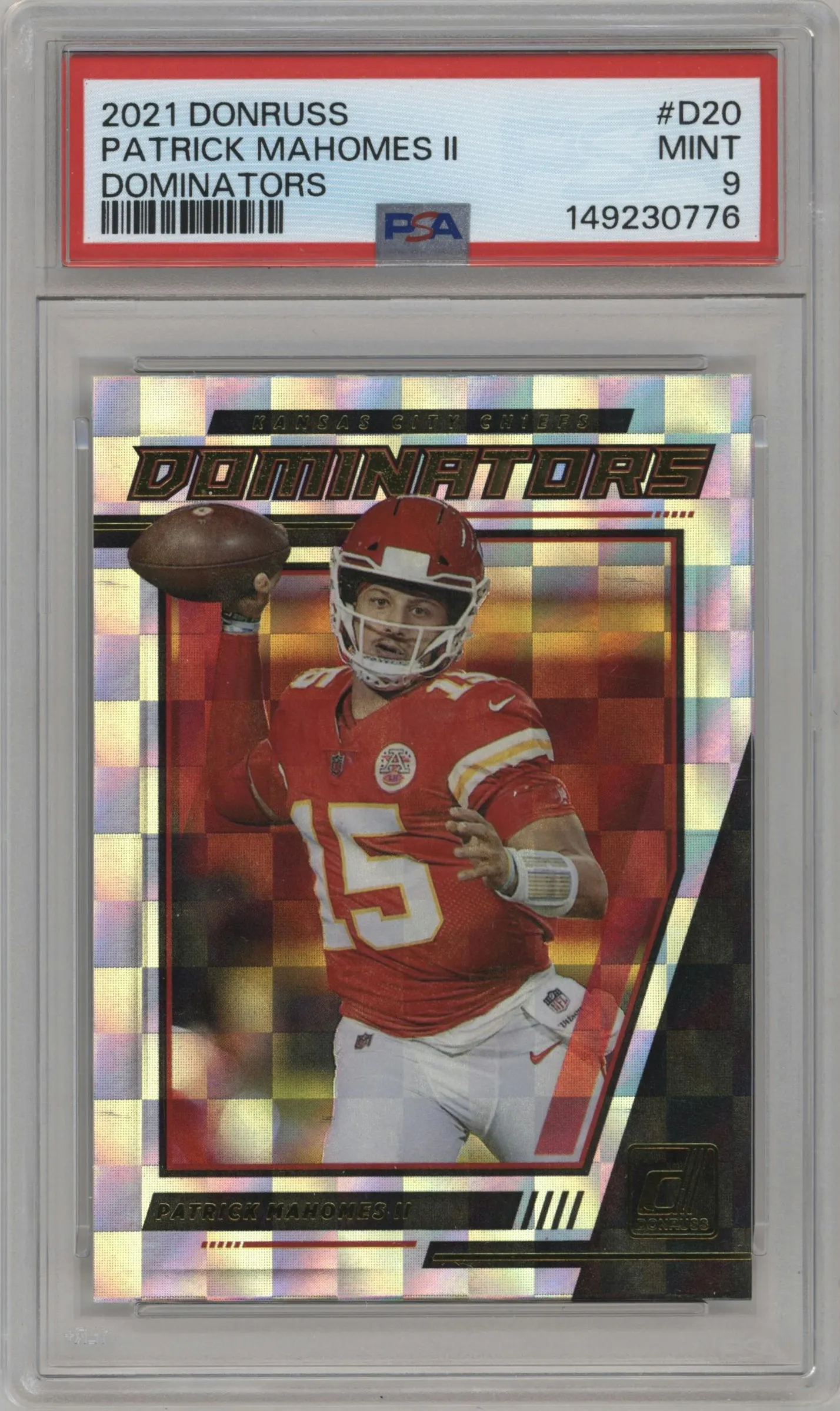 2021 Panini Donruss Dominators Patrick Mahomes II #D20 PSA 9