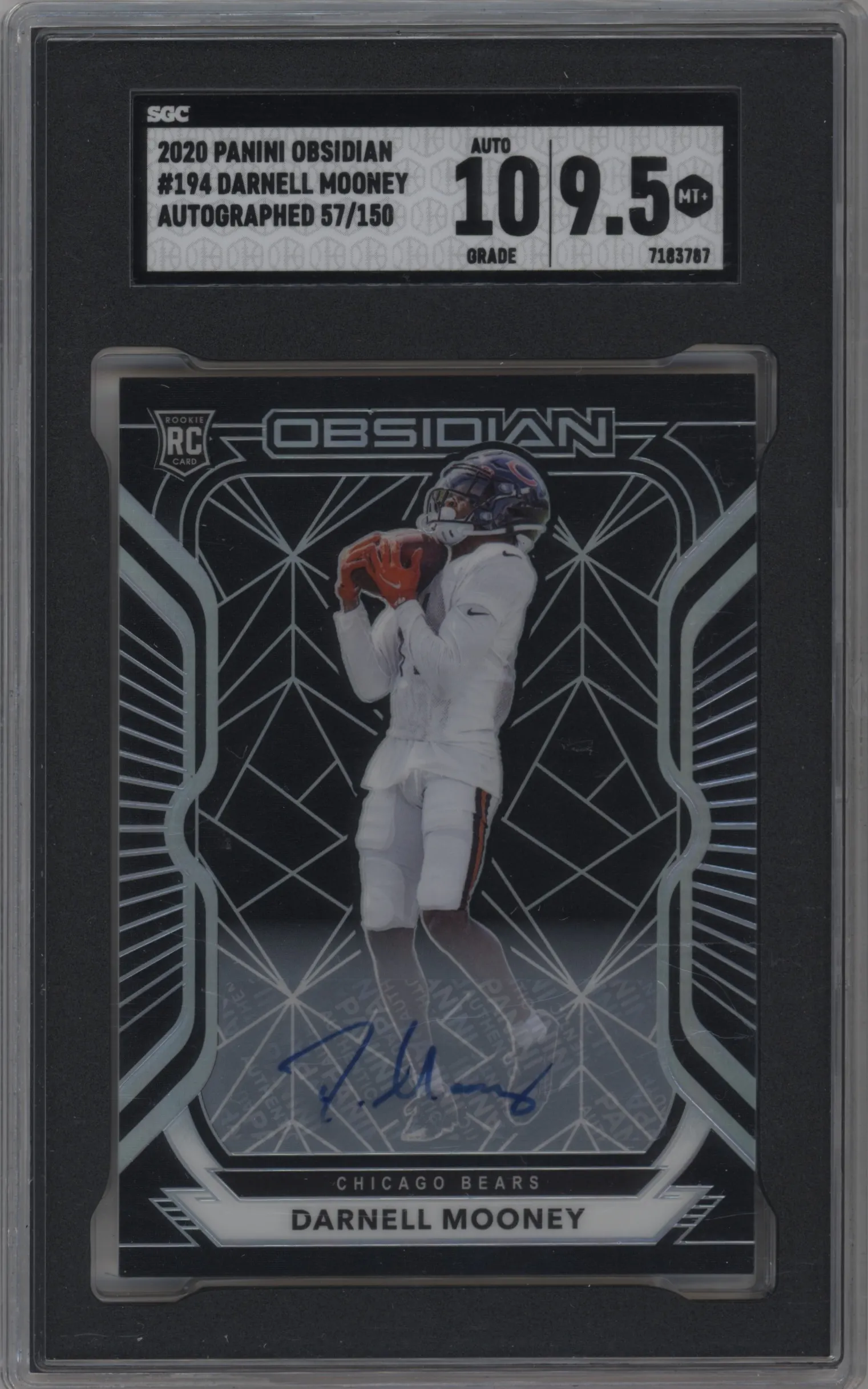 2020 Panini Obsidian Rke.Auto Darnell Mooney #194 SGC 9.5