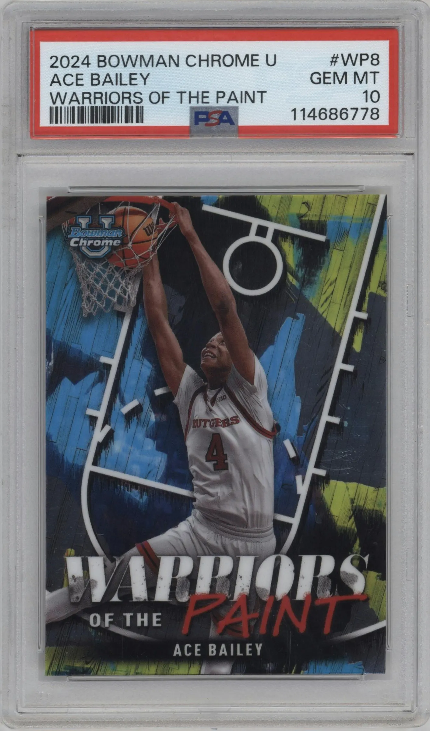 2024 Bowman University Chrome Warriors of the Paint Ace Bailey #WP-8 PSA 10