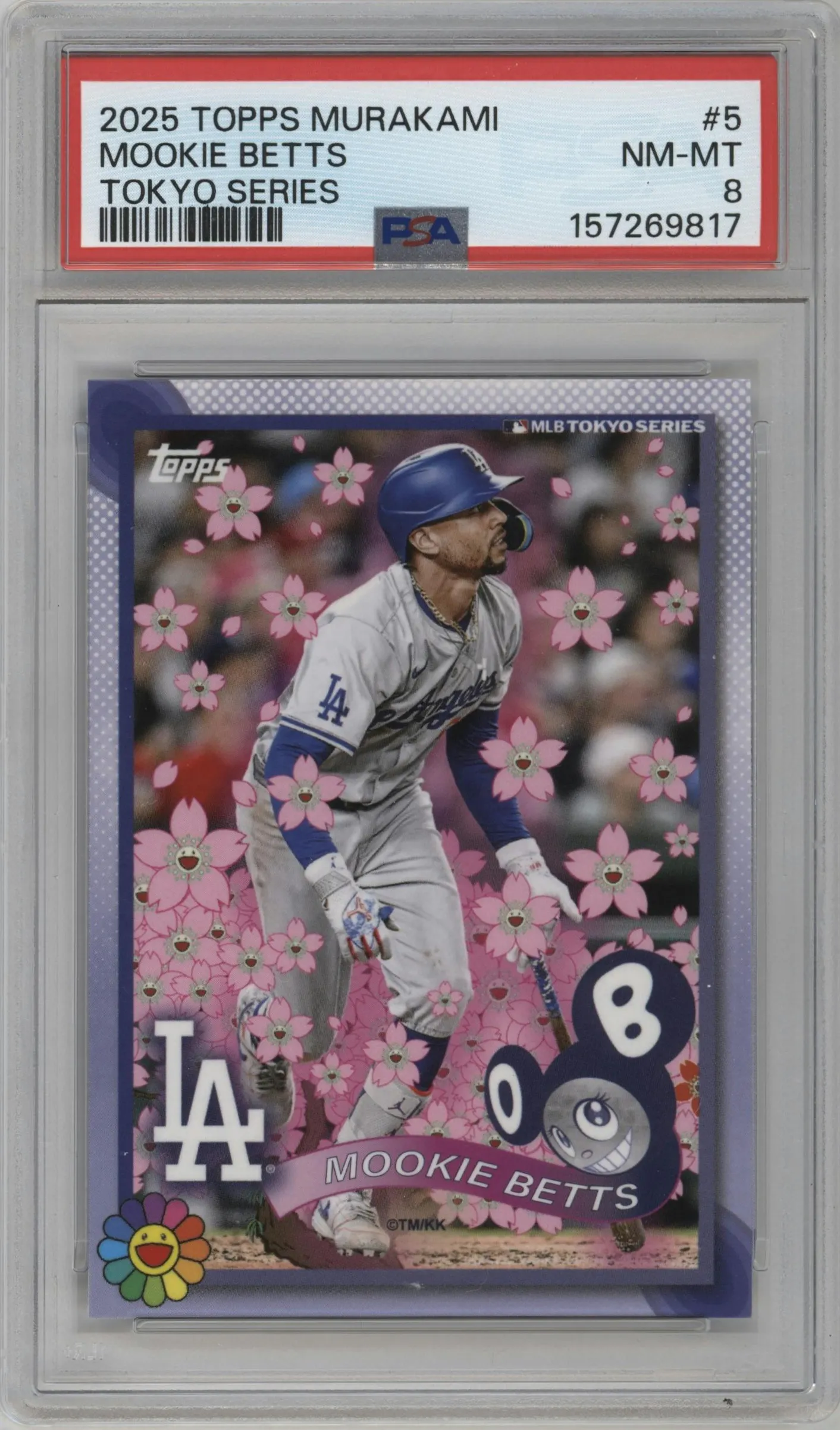 2025 Topps MLB World Tour Tokyo Series Takashi Murakami Complex Exclusive Mookie Betts #5 PSA 8