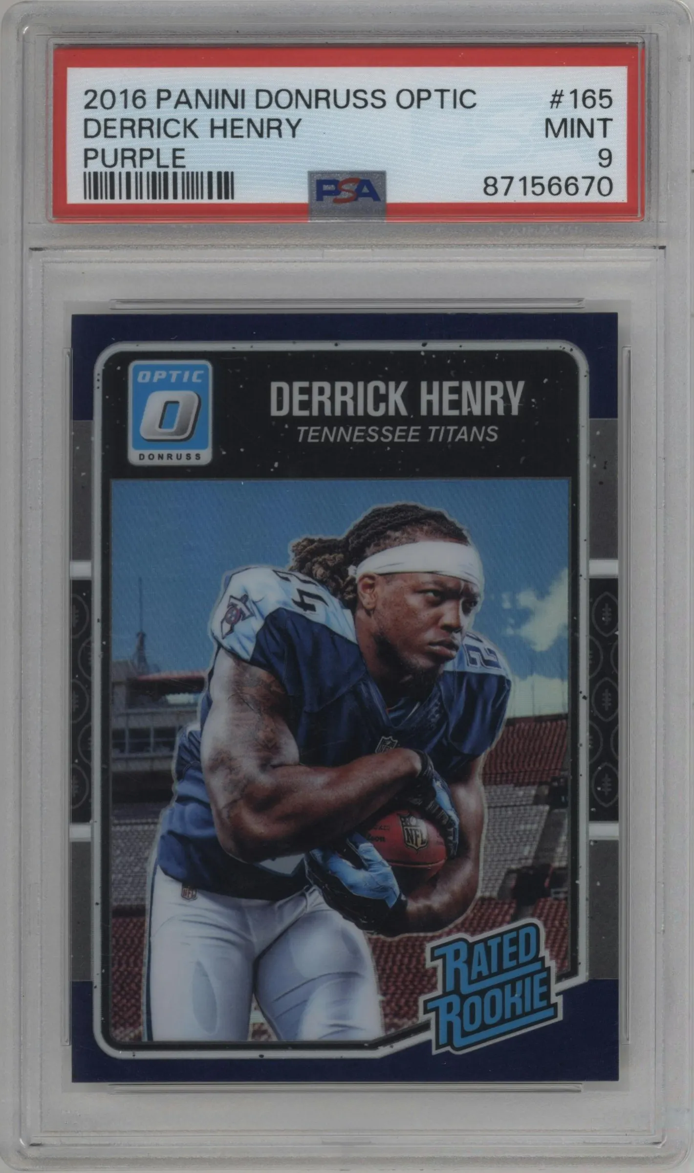 2016 Panini Donruss Optic Rated Rookie Derrick Henry Purple #165 PSA 9