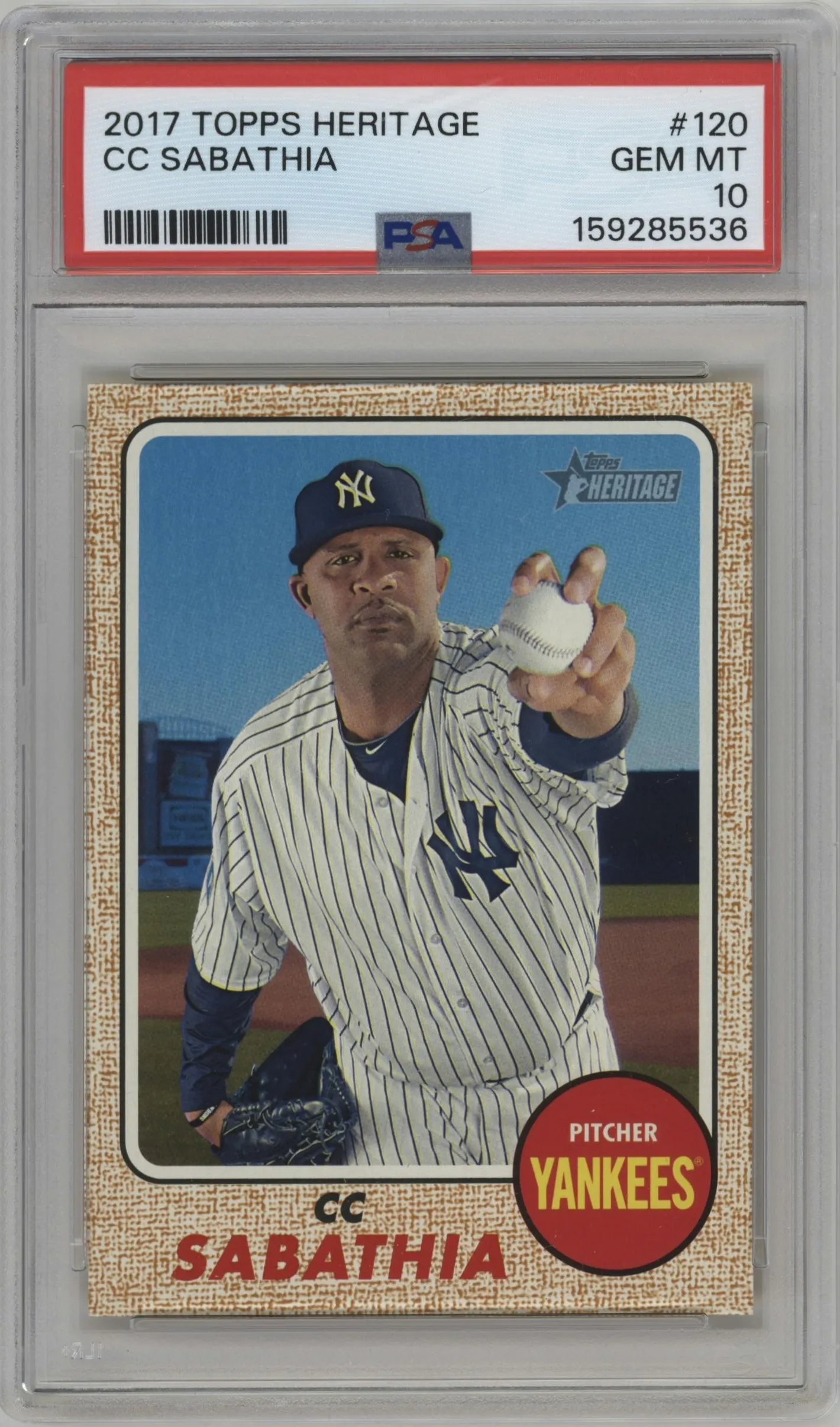 2017 Topps Heritage CC Sabathia #120 PSA 10