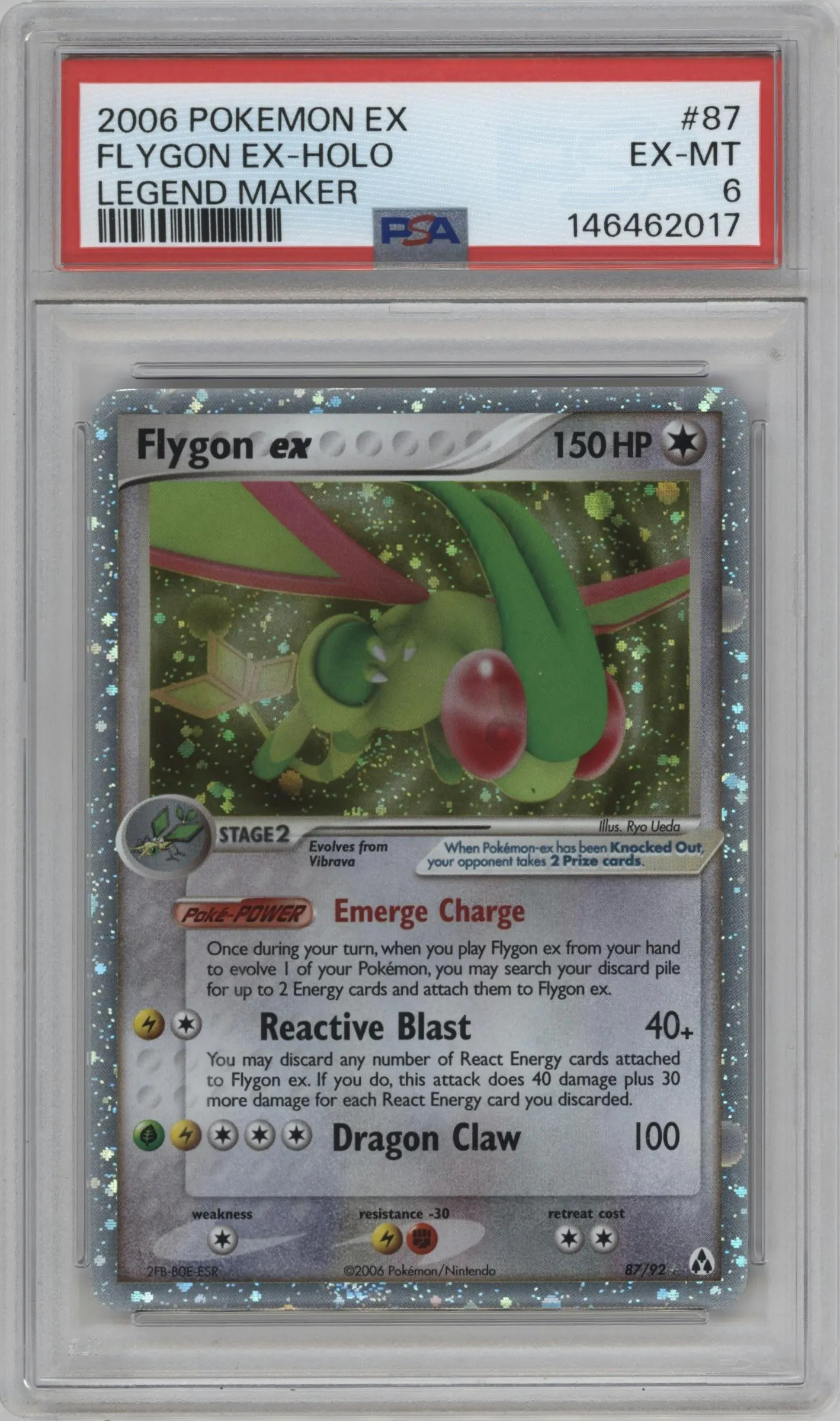 2006 Pokemon EX Legend Maker Flygon ex #87 PSA 6