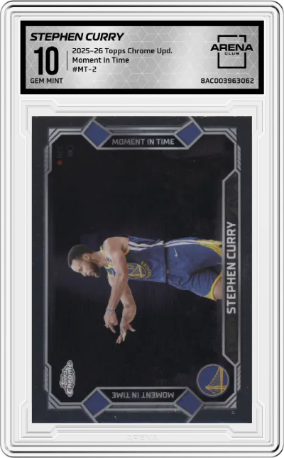 2025 Topps Chrome Update Moment In Time Stephen Curry #MT-2 ARENA CLUB 10