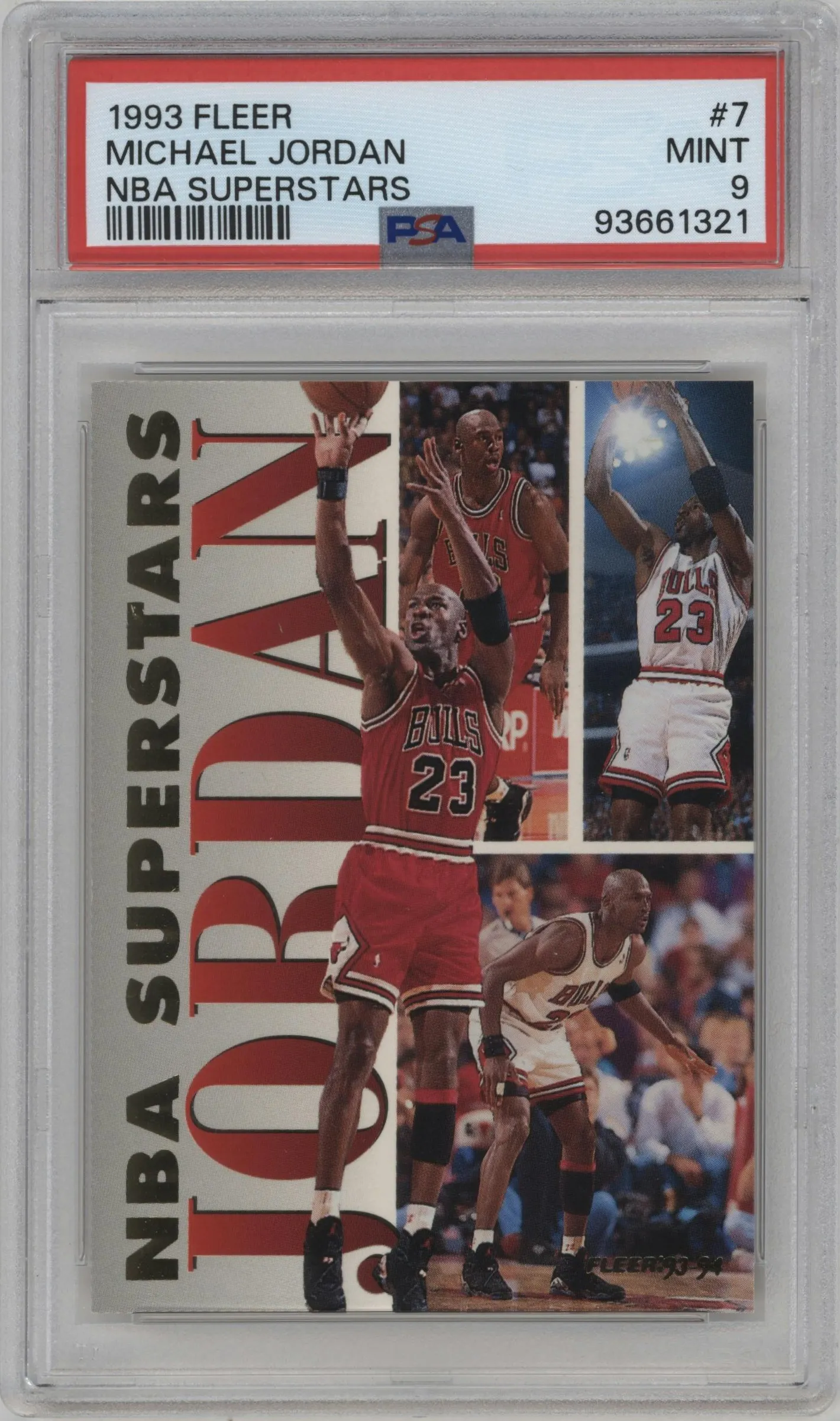 1993 Fleer NBA Superstars Michael Jordan #7 PSA 9