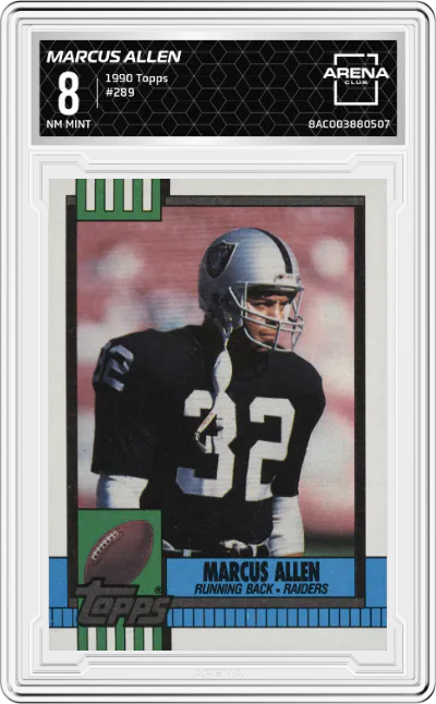 1990 Topps Marcus Allen #289 ARENA CLUB 8