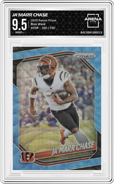 2025 Panini Prizm Ja'Marr Chase Blue Wave #208 ARENA CLUB 9.5