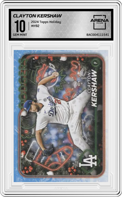 2024 Topps Holiday Clayton Kershaw #H92 ARENA CLUB 10