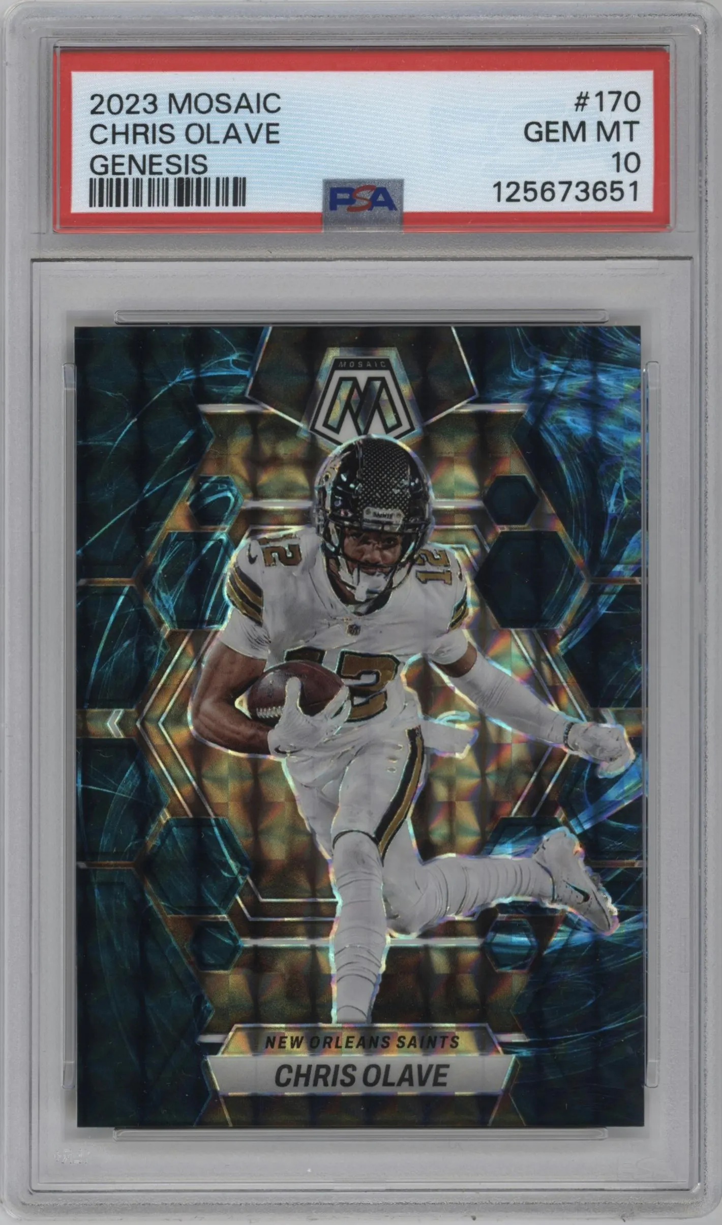 2023 Panini Mosaic Chris Olave Genesis #170 PSA 10