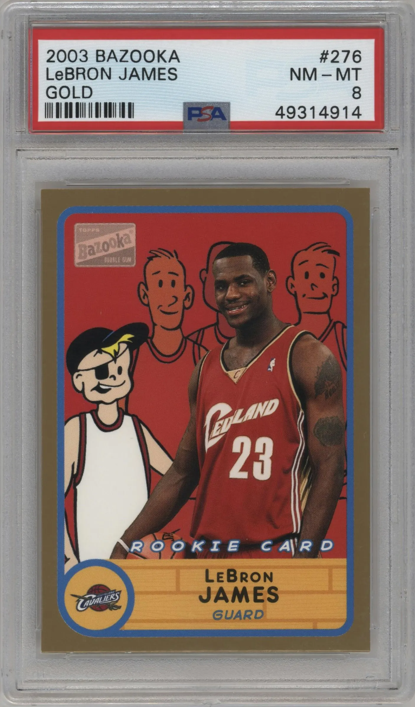 2003 Topps Bazooka LeBron James Gold #276 PSA 8