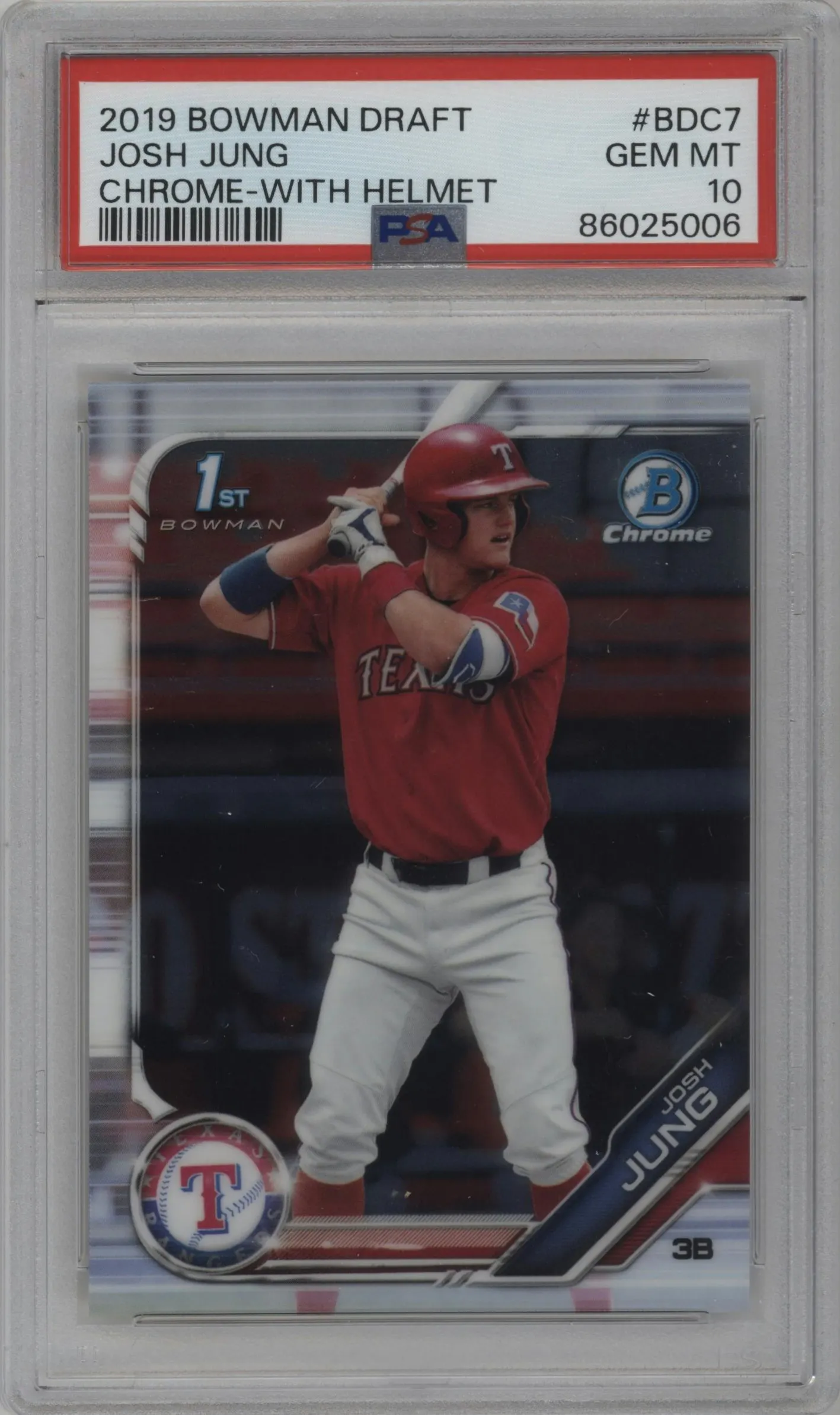 2019 Bowman Draft Chrome Josh Jung #BDC-7 PSA 10