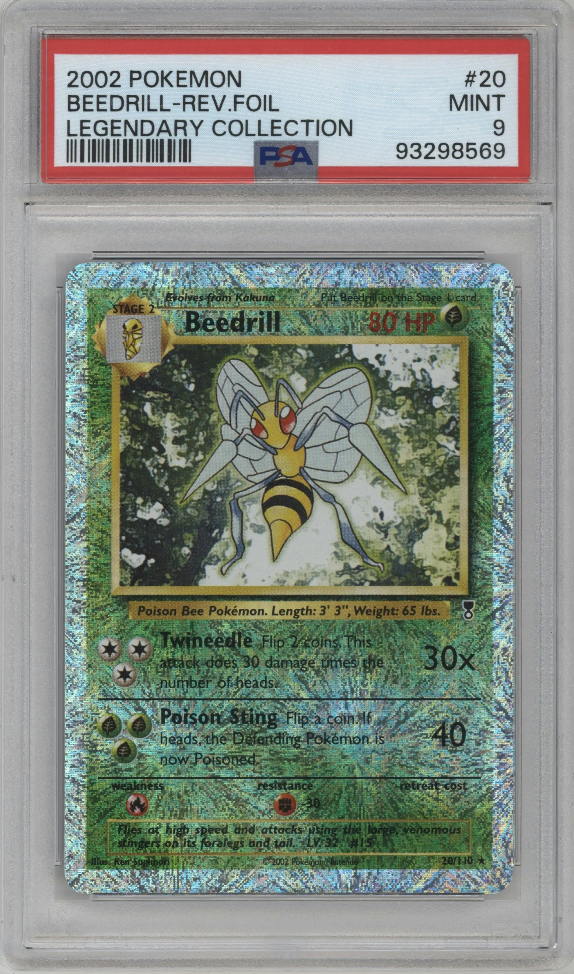 2002 Pokemon Legendary Collection Beedrill #20 PSA 9
