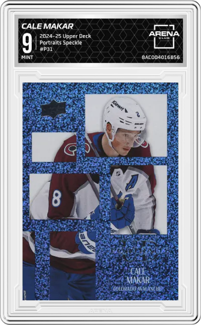 2024 Upper Deck Series 2 Portraits Cale Makar Speckle #P31 ARENA CLUB 9
