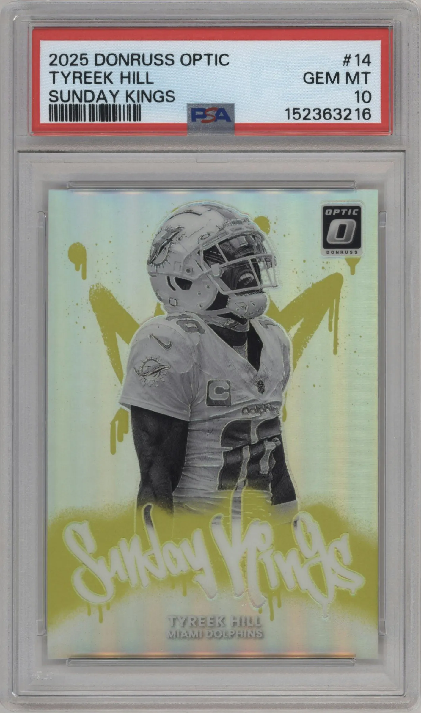 2025 Donruss Optic Sunday Kings Tyreek Hill #14 PSA 10