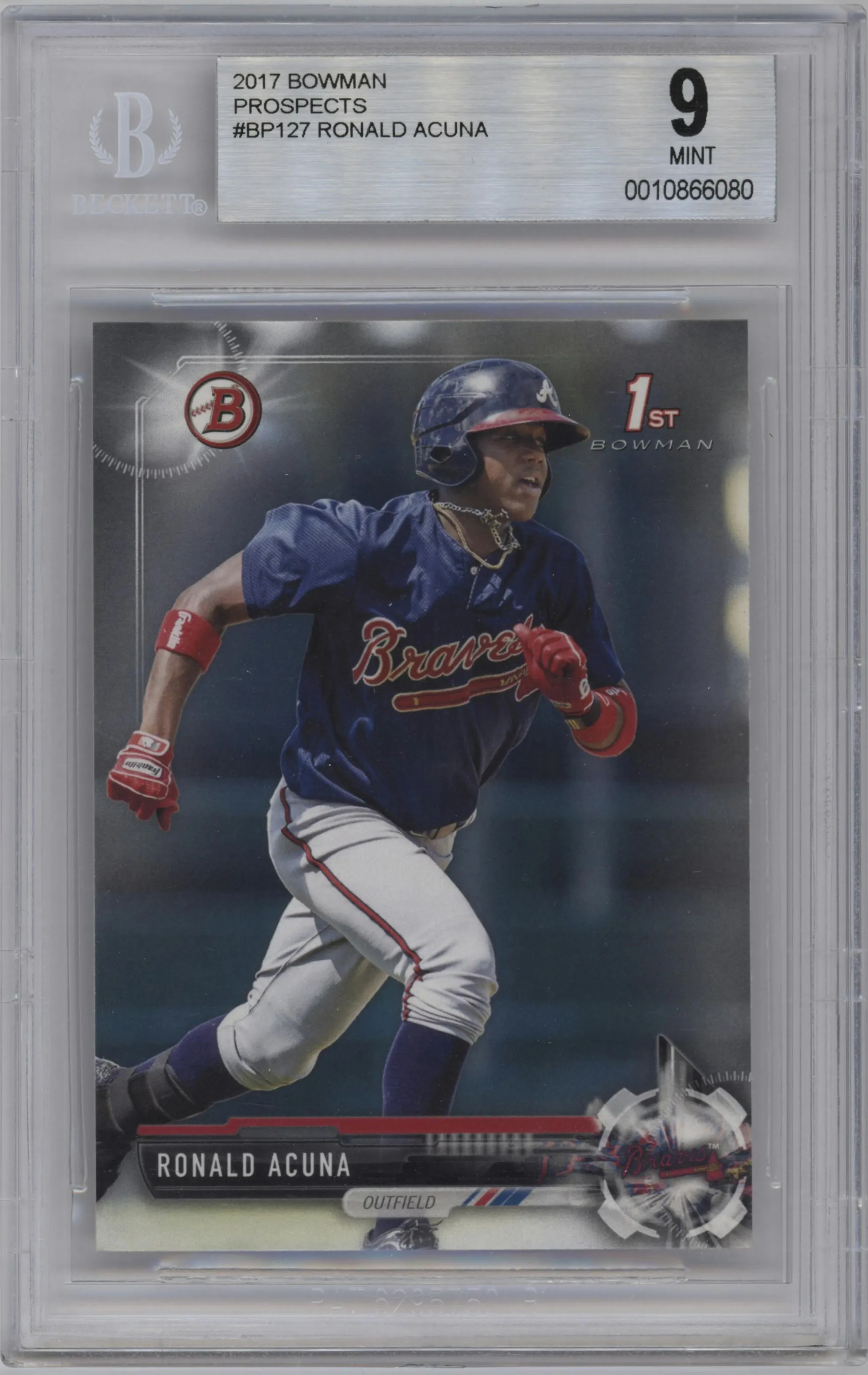 2017 Bowman Prospect Ronald Acuna #BP127 BGS 9