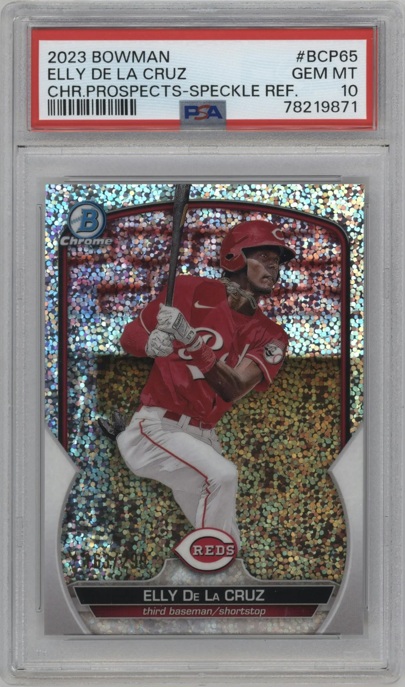 2023 Bowman Chr.Pros. Elly De La Cruz Speckle Refractor #BCP-65 PSA 10