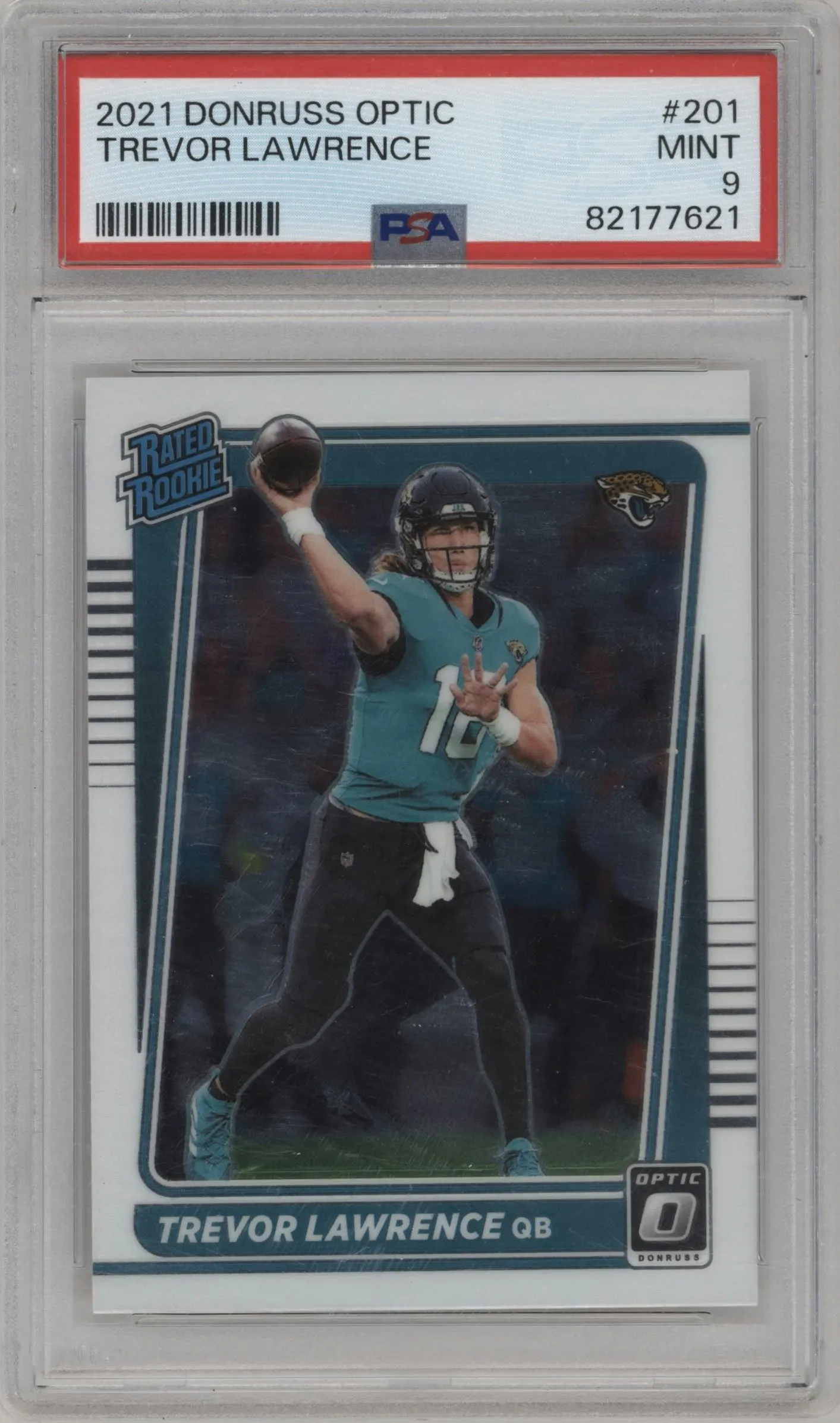 2021 Panini Donruss Optic Rated Rookie Trevor Lawrence #201  PSA 9