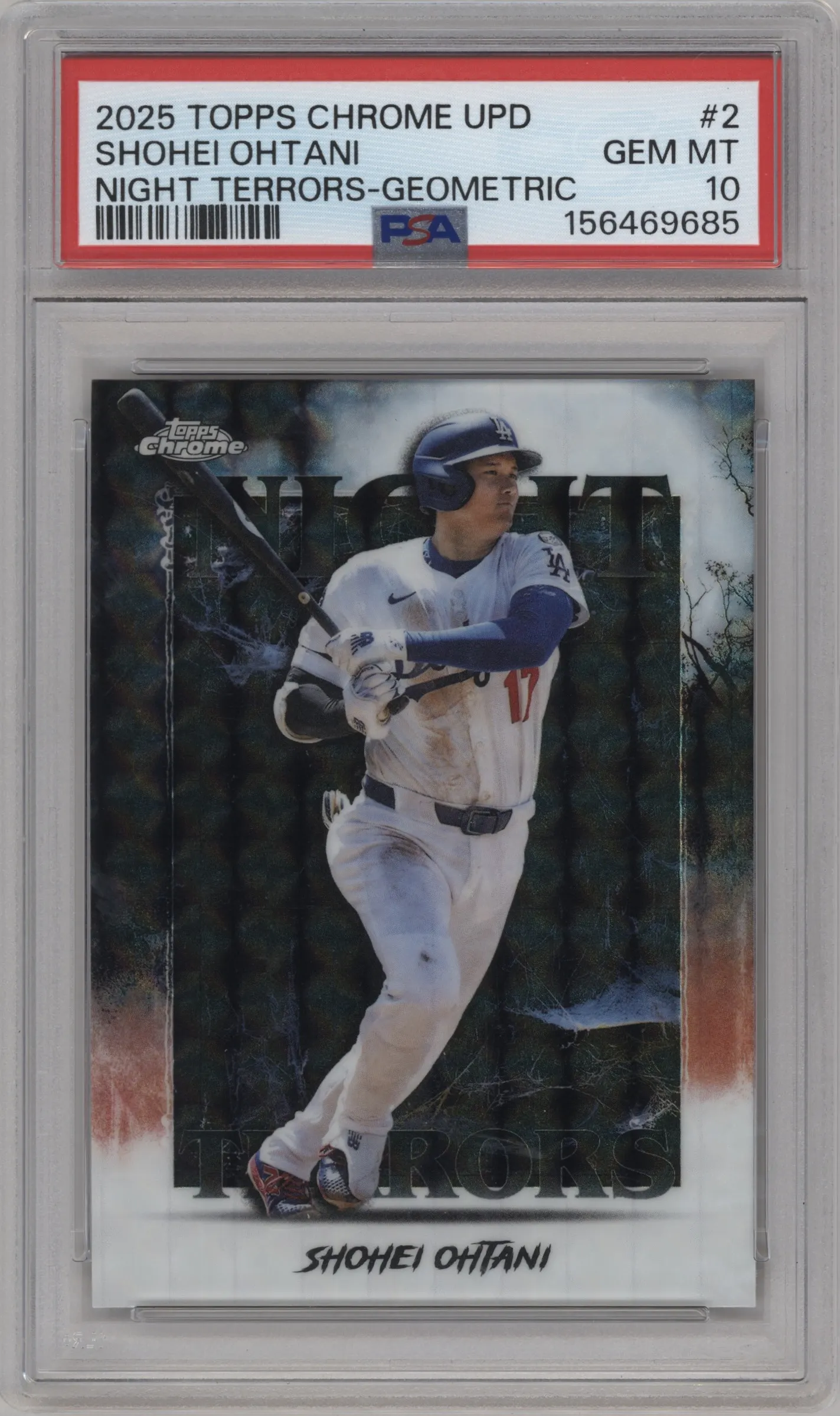 2025 Topps Chrome Update Night Terrors Shohei Ohtani Geometric Refractor #NT-2 PSA 10