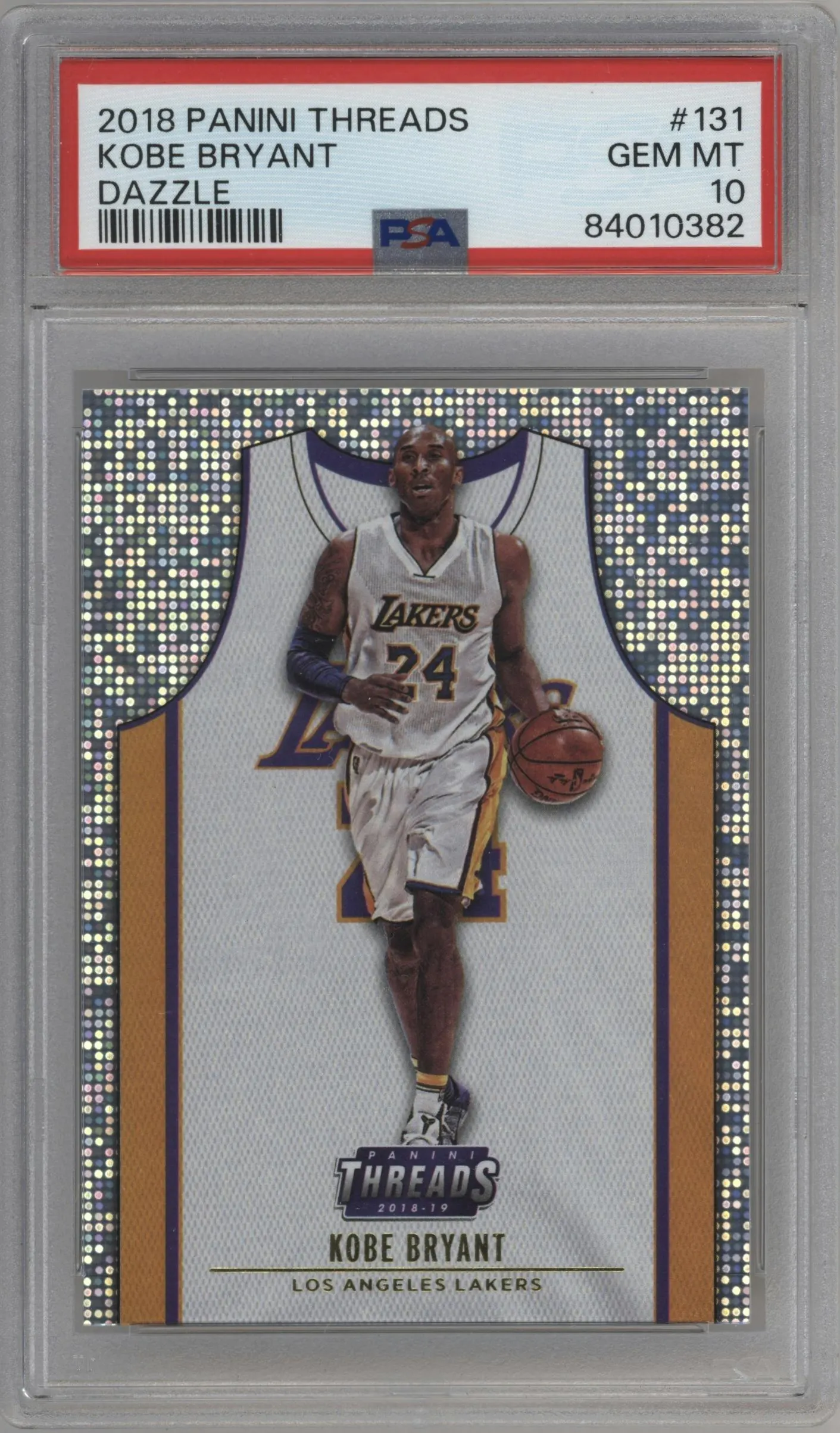 2018 Panini Threads Kobe Bryant Dazzle #131 PSA 10