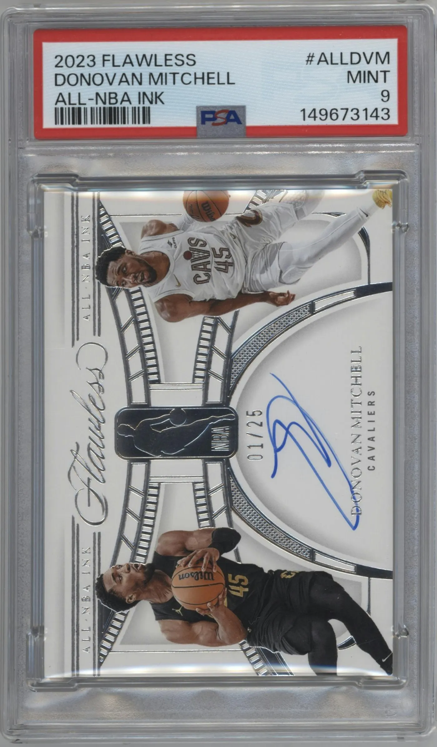 2023 Panini Flawless All-NBA Ink Donovan Mitchell PSA 9