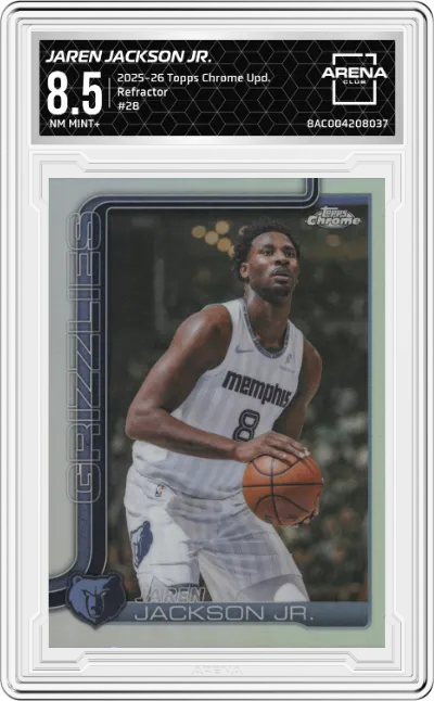 2025 Topps Chrome Update Jaren Jackson Jr. Refractor #28 ARENA CLUB 8.5