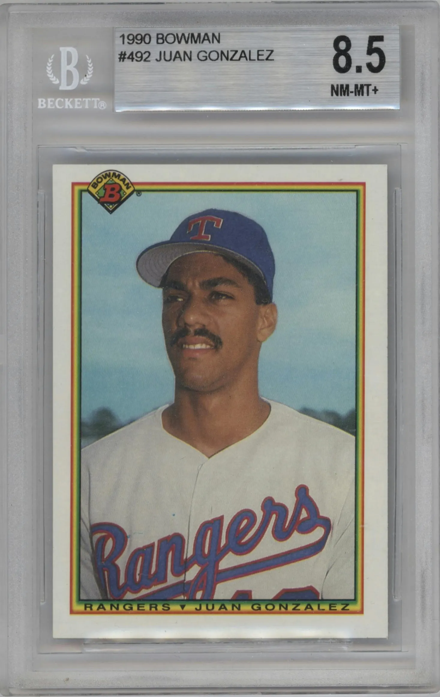 1990 Bowman Juan Gonzalez #492 BGS 8.5