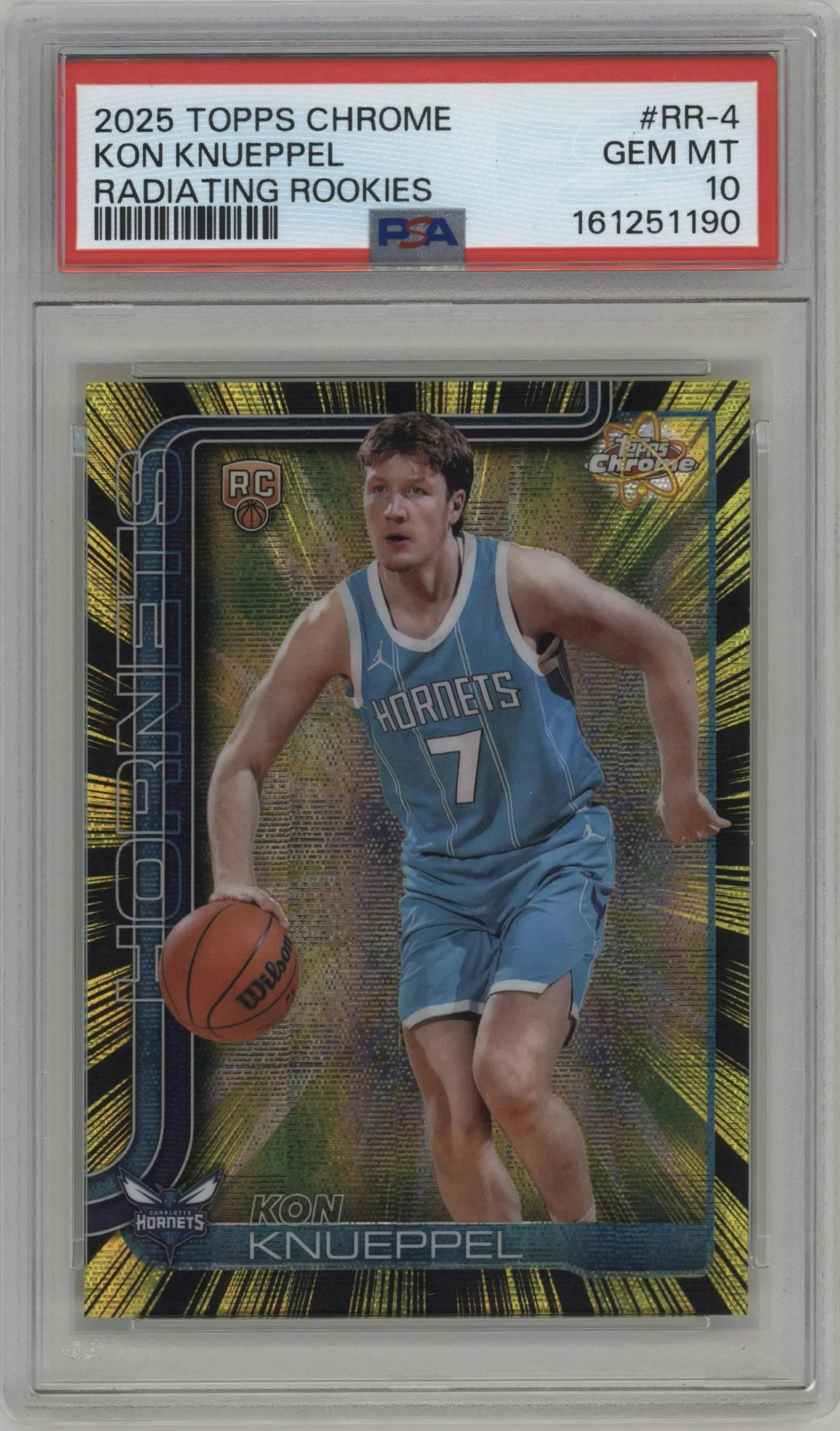 2025 Topps Chrome Radiating Rookies Kon Knueppel #RR-4 PSA 10