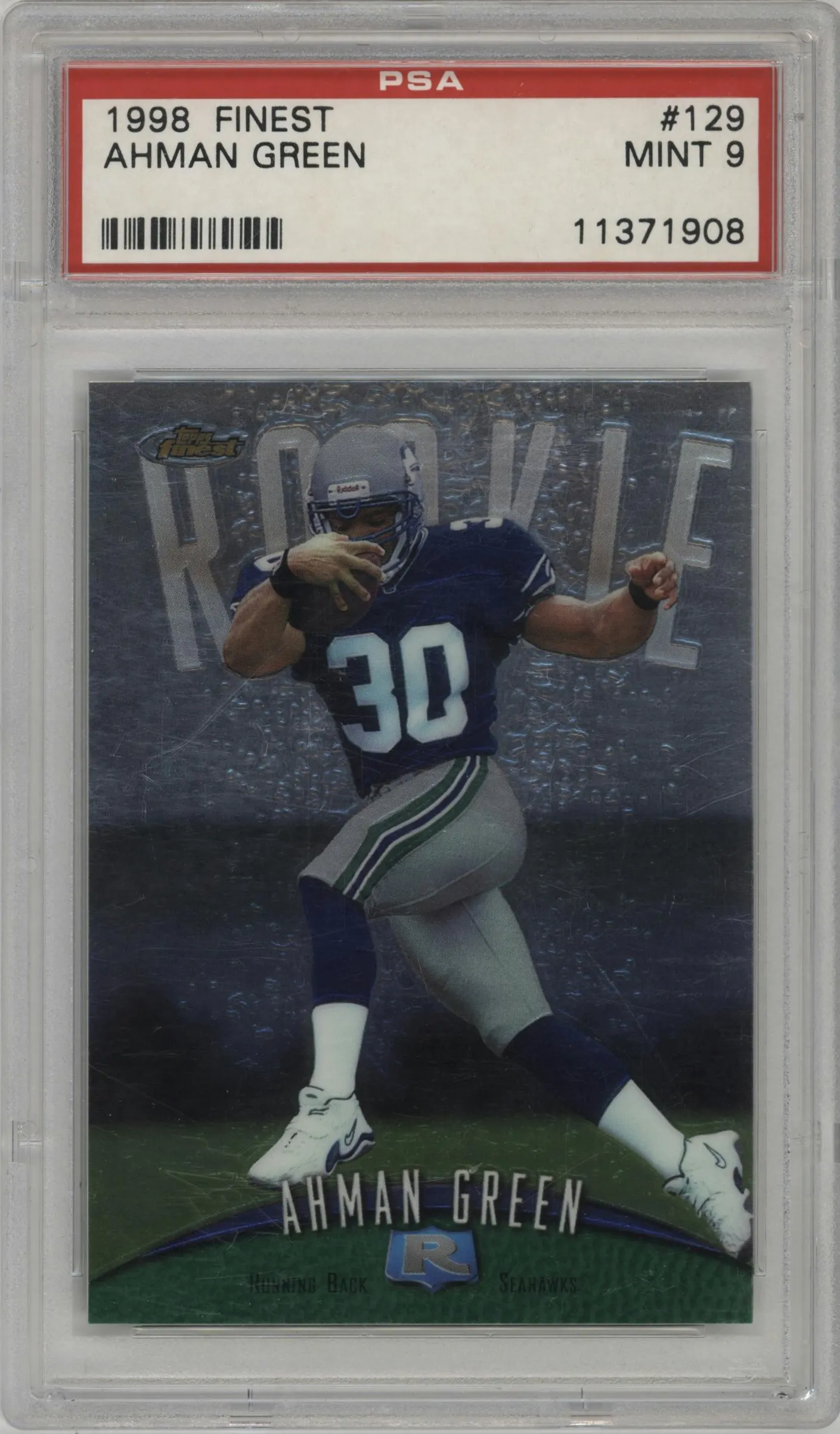 1998 Topps Finest Ahman Green #129 PSA 9
