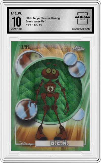 2026 Topps Chrome Disney B.E.N. Green Wave Refractor #64 ARENA CLUB 10