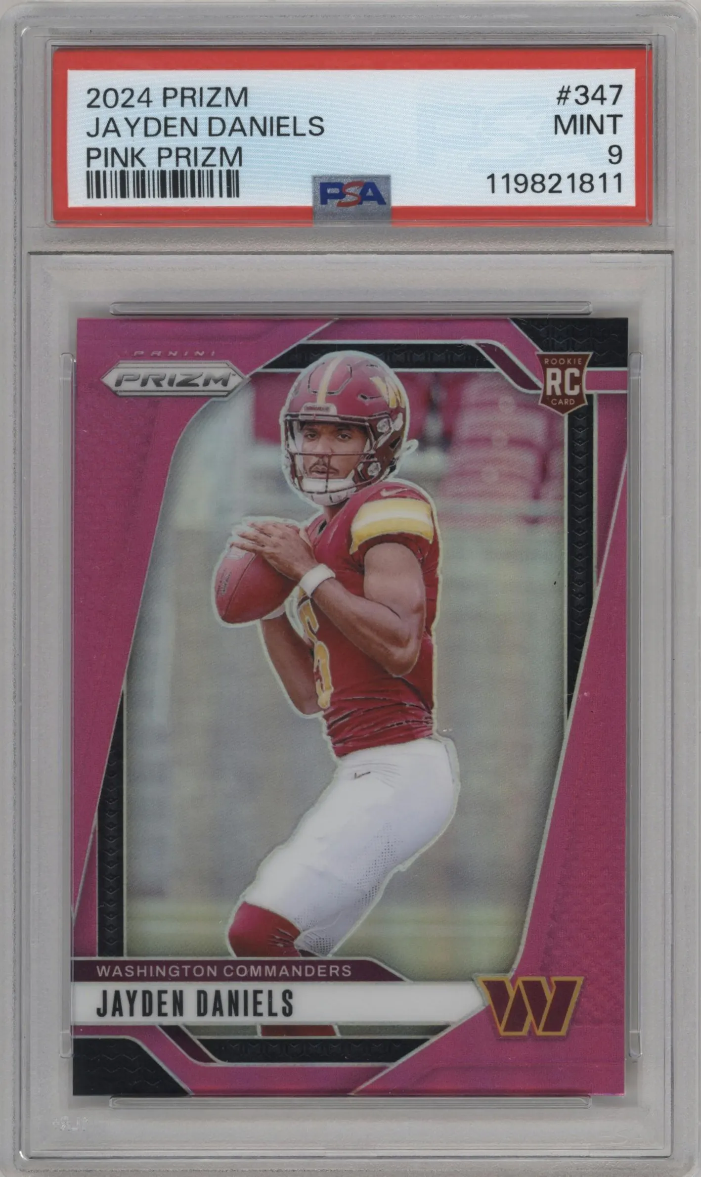 2024 Panini Prizm Jayden Daniels Pink Prizm #347 PSA 9