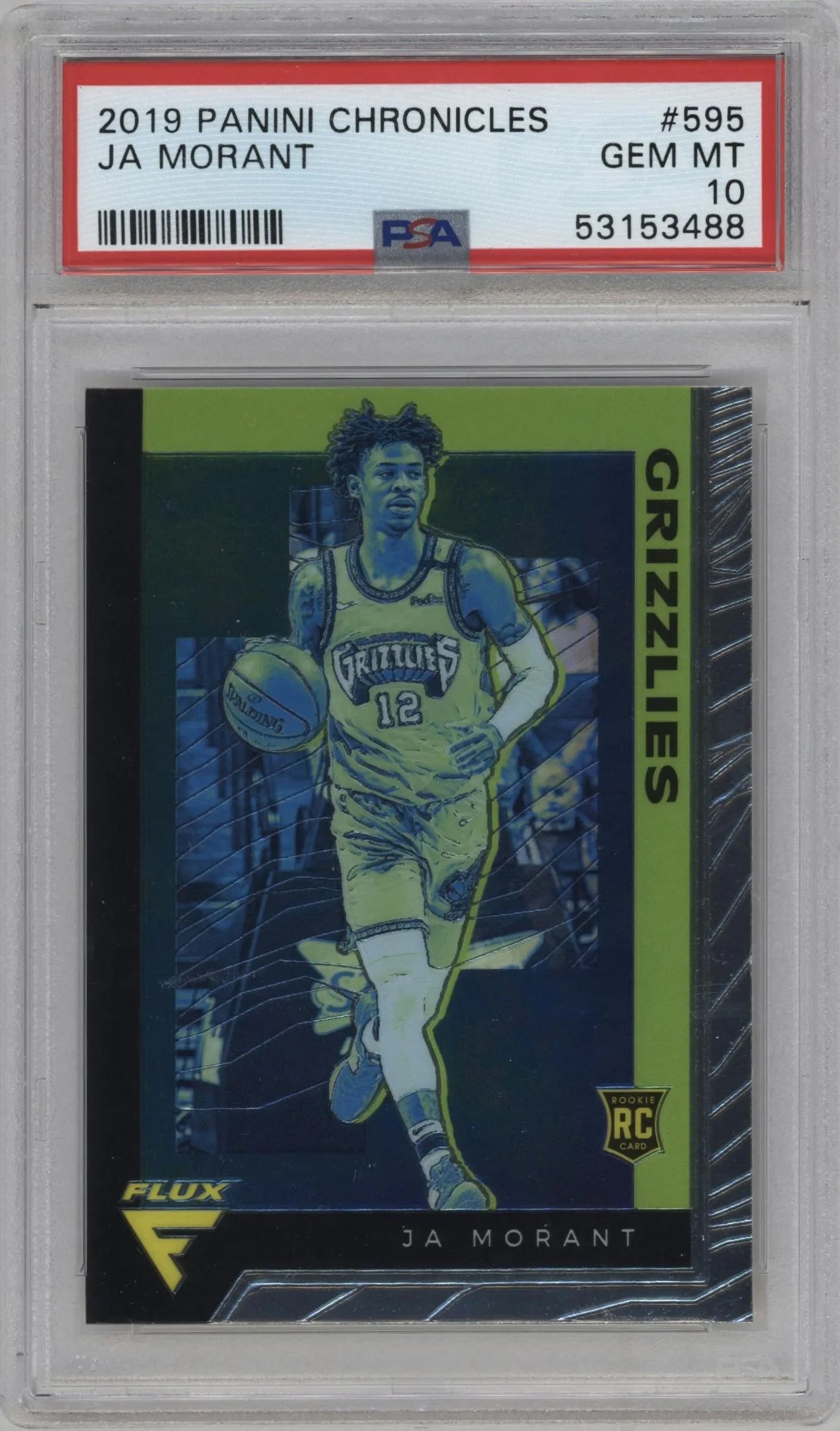 2019 Panini Chronicles Flux Ja Morant #595 PSA 10