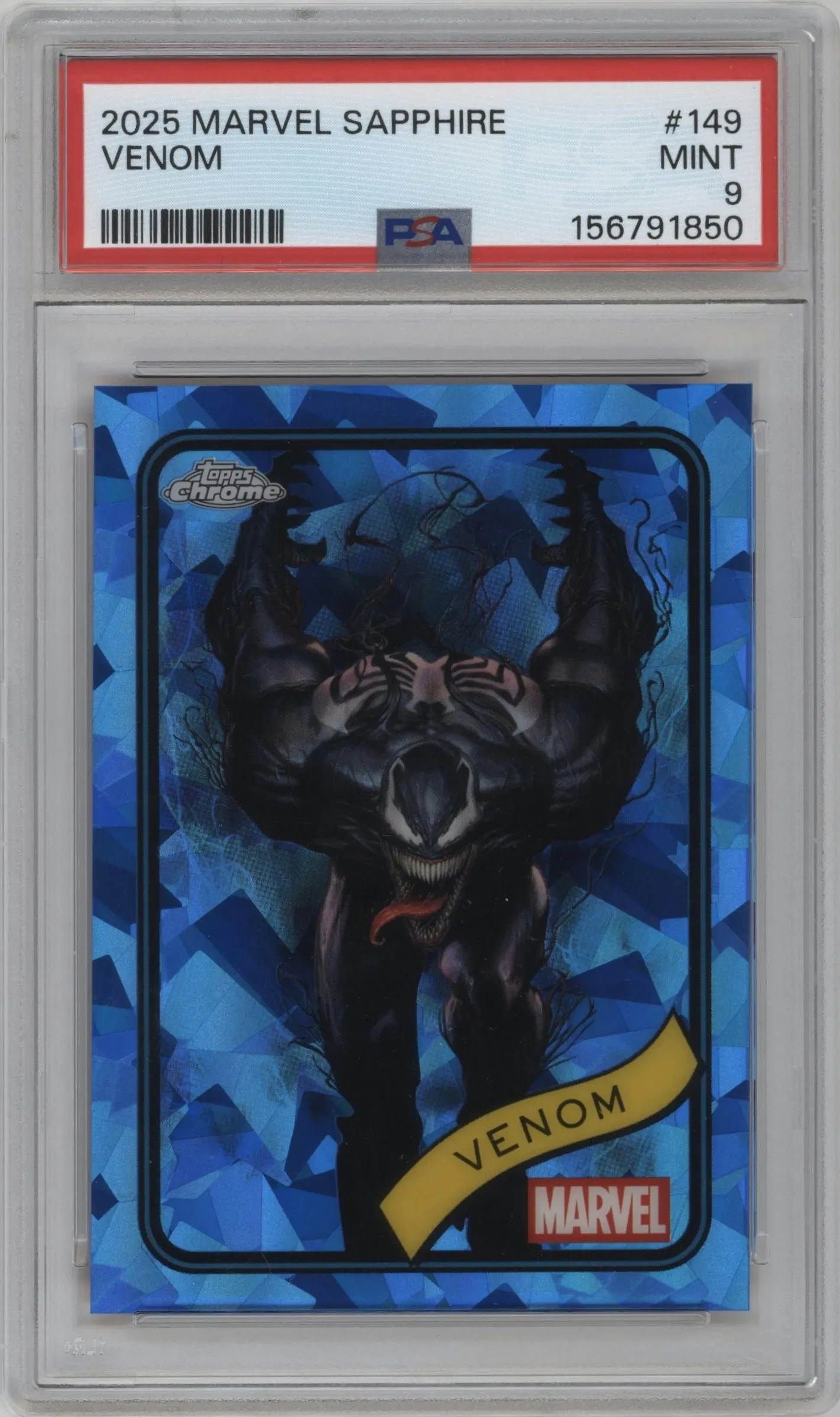 2025 Topps Chrome Sapphire Edition Marvel Venom #149 PSA 9