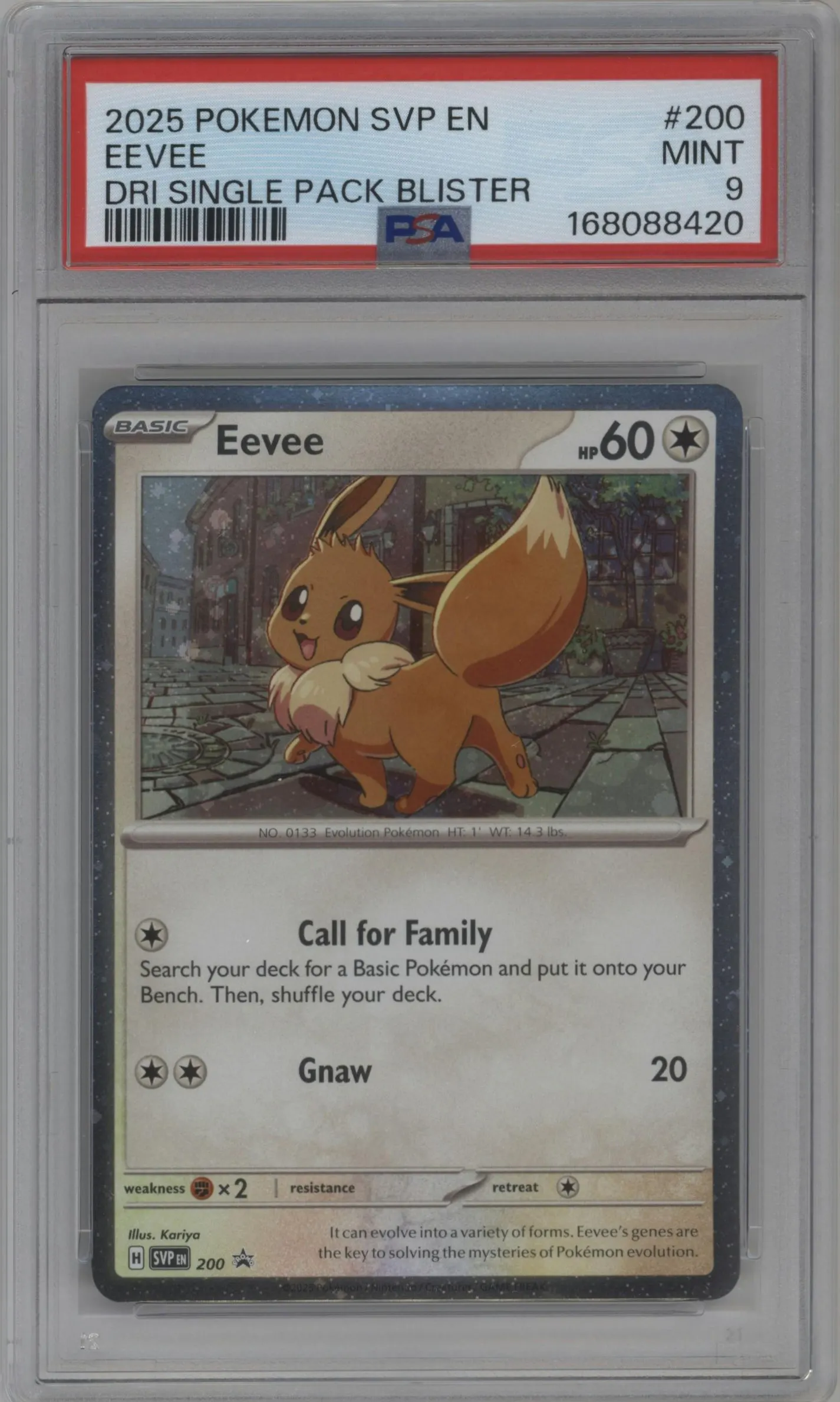 2025 Pokemon SV Eevee Destined Rivals Single Pack Blisters #200 PSA 9
